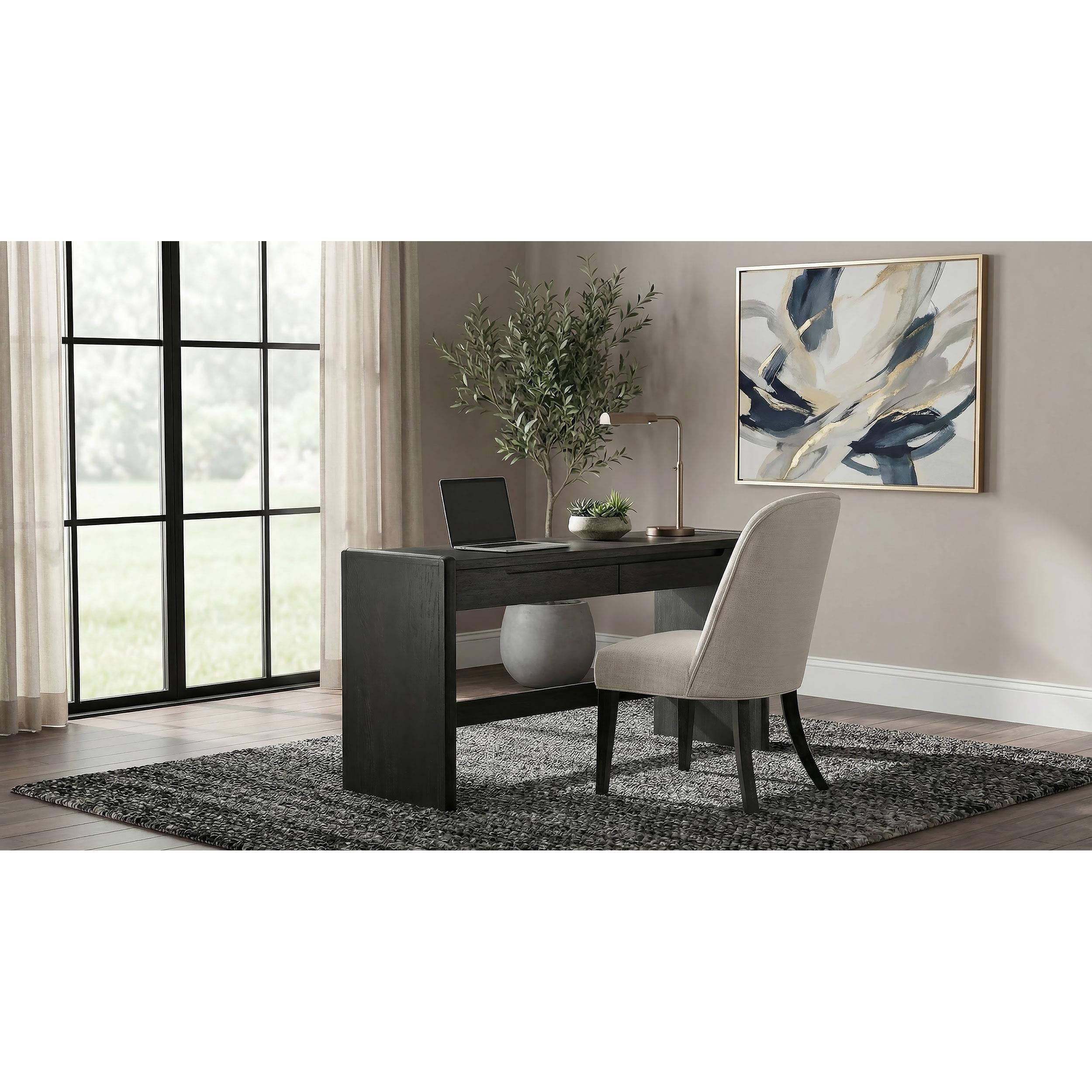  Coaster Furniture Leandro 800790 2-drawer Home Office Writing Desk - Burnished Black IMAGE 12