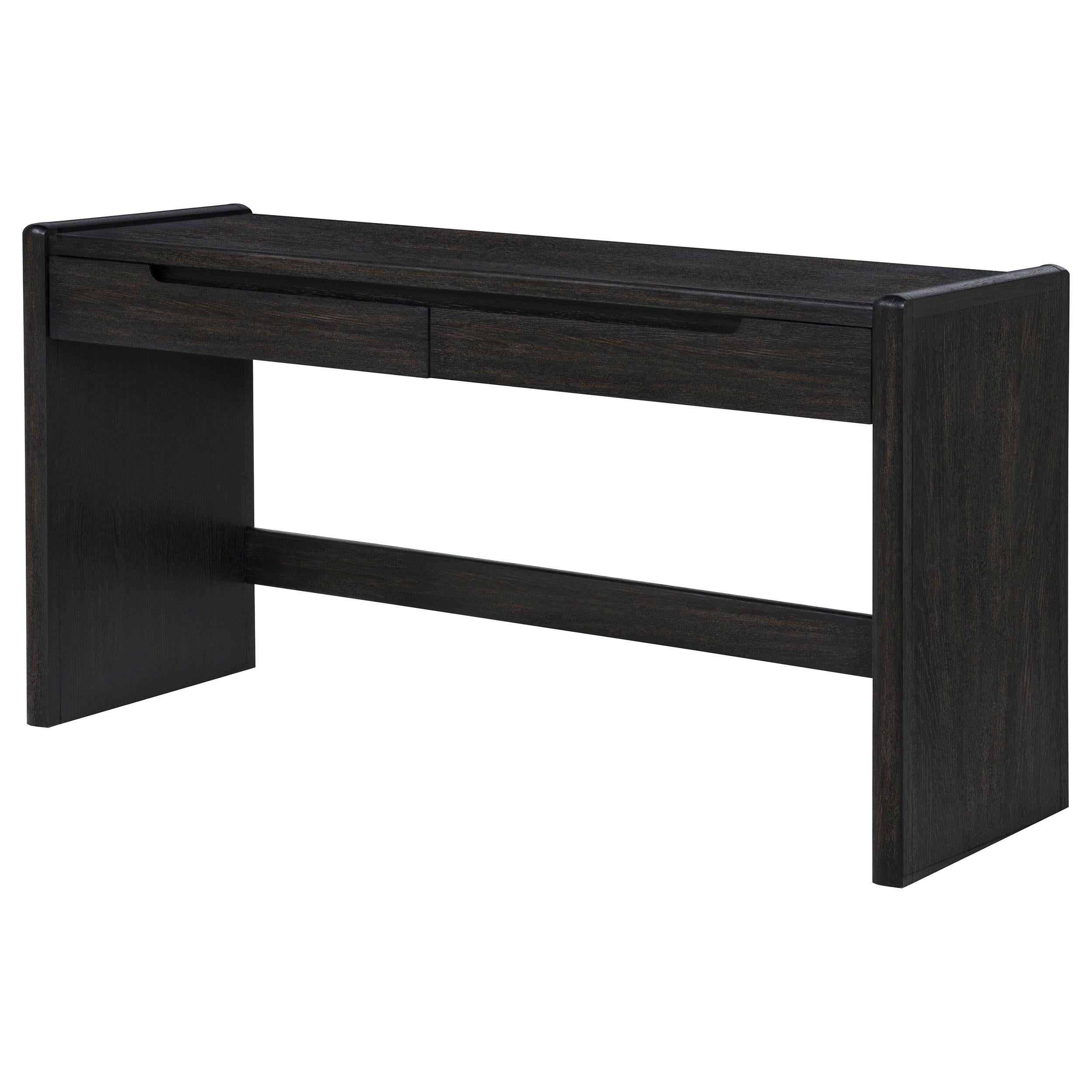  Coaster Furniture Leandro 800790 2-drawer Home Office Writing Desk - Burnished Black IMAGE 2
