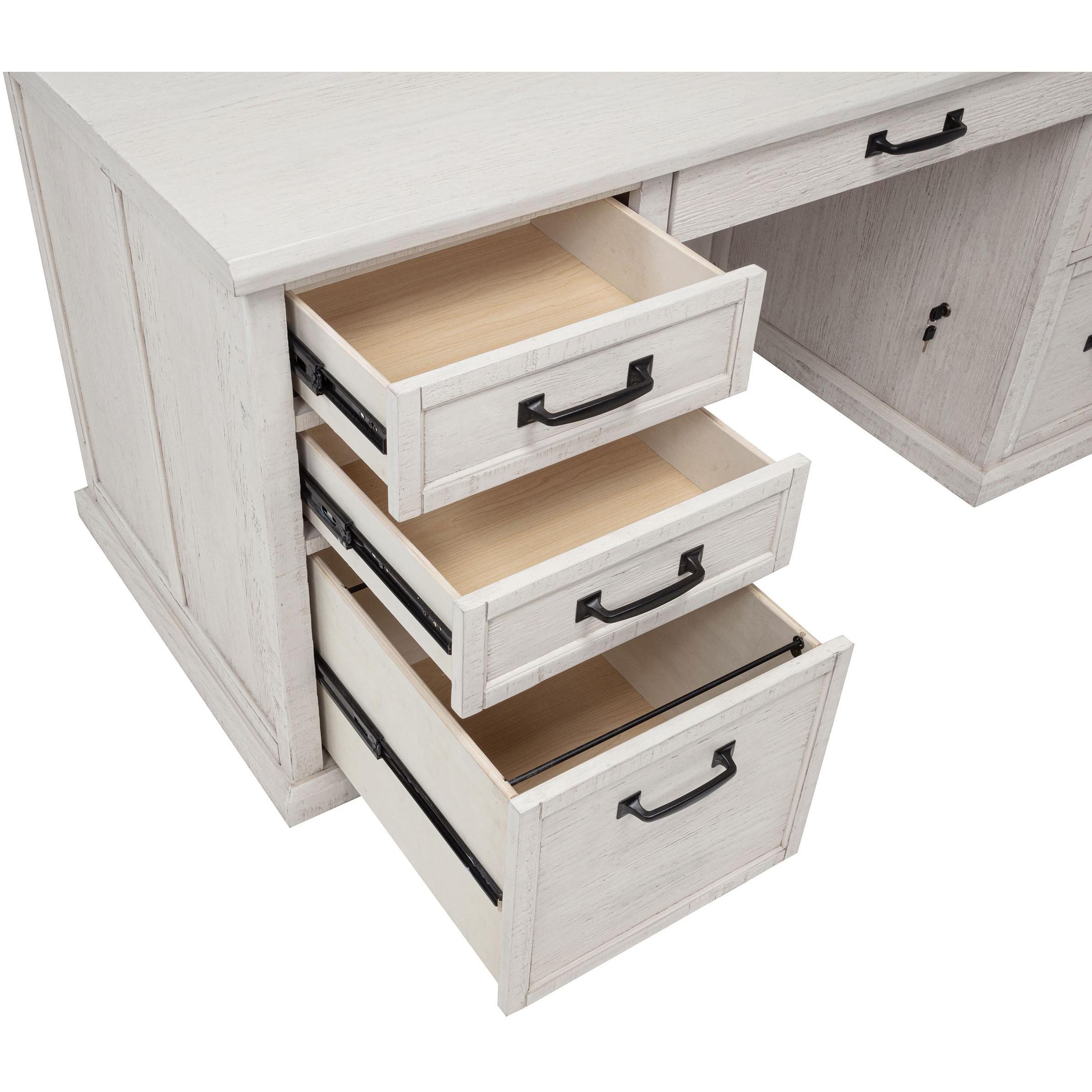  Coaster Furniture Altidore 800796 68-inch 7-drawer Executive Home Office Desk - Distressed White IMAGE 10