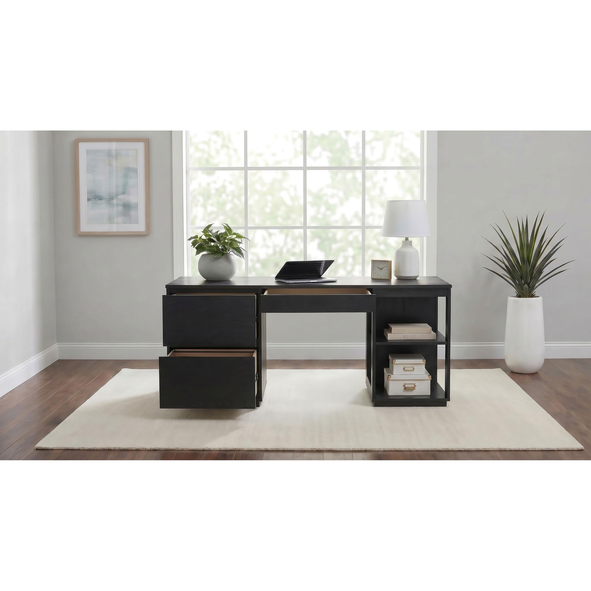  Coaster Furniture Harkes 800798 75-inch 3-drawer Computer Desk with Adjustable Shelf - Coffee Bean IMAGE 2