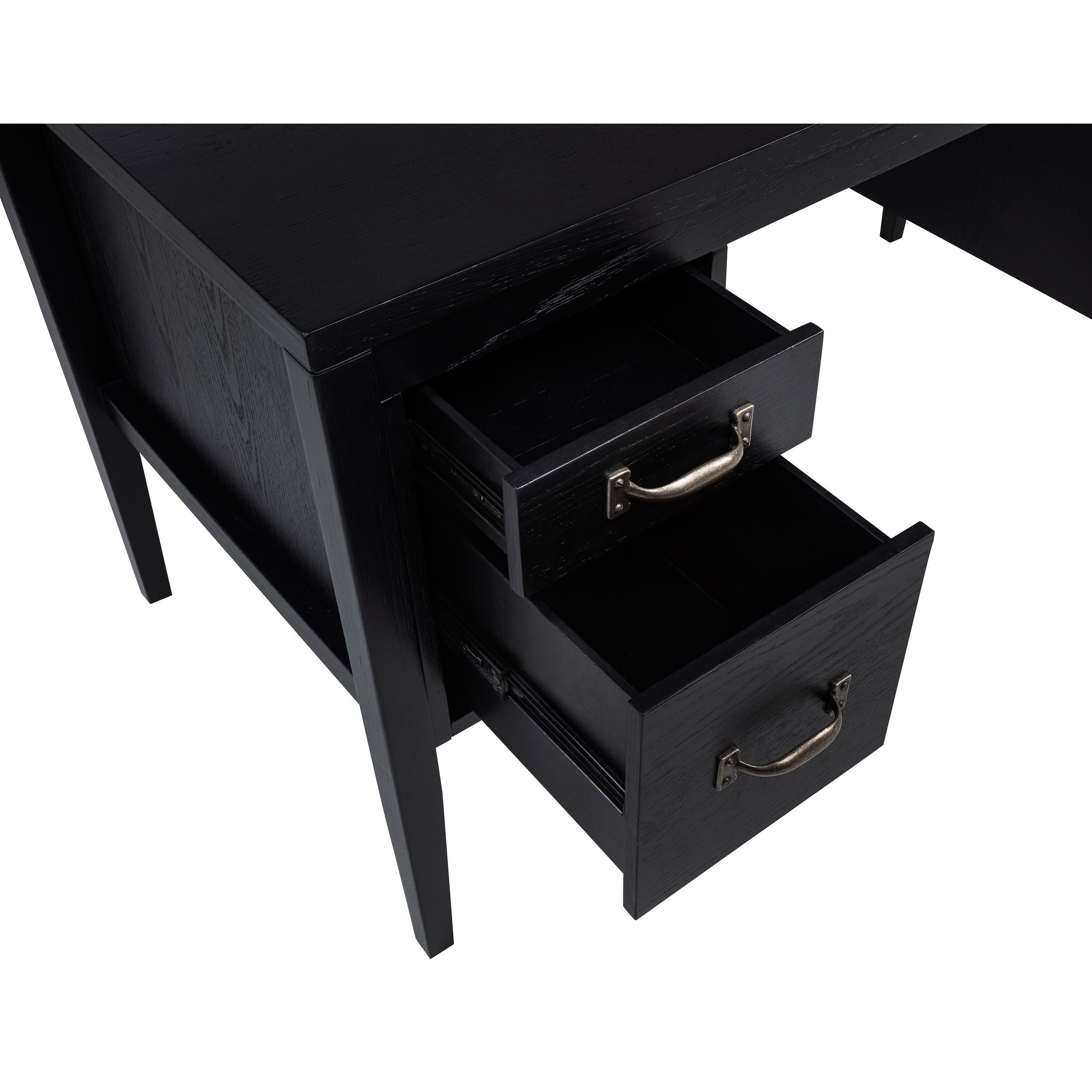  Coaster Furniture Graham 800866 54-inch 4-drawer Double Pedestal Lift Top Computer Desk - Black IMAGE 7
