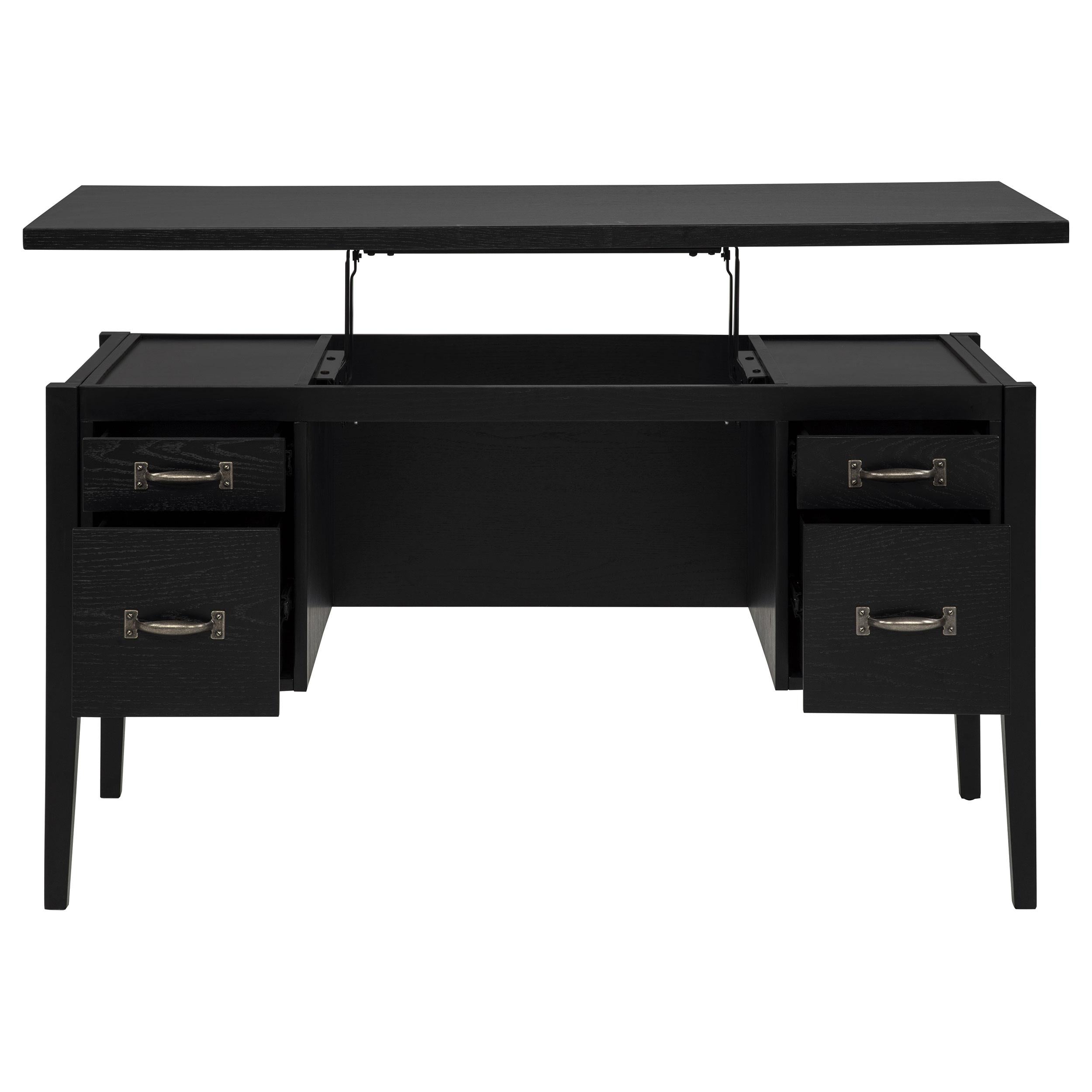  Coaster Furniture Graham 800866 54-inch 4-drawer Double Pedestal Lift Top Computer Desk - Black IMAGE 9