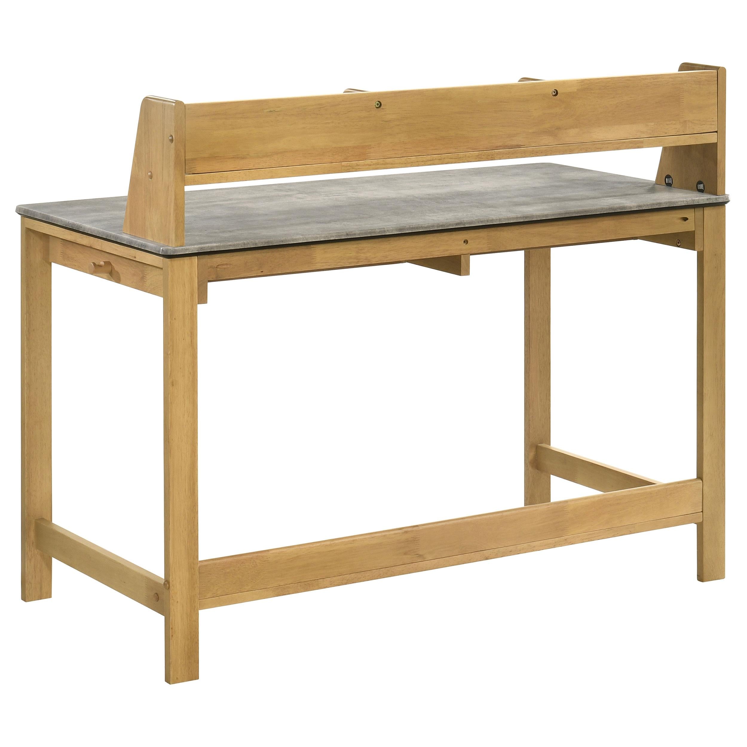  Coaster Furniture Besler 801075 47-inch SmartTop Writing Desk with Shelf - Cement/Natural IMAGE 2