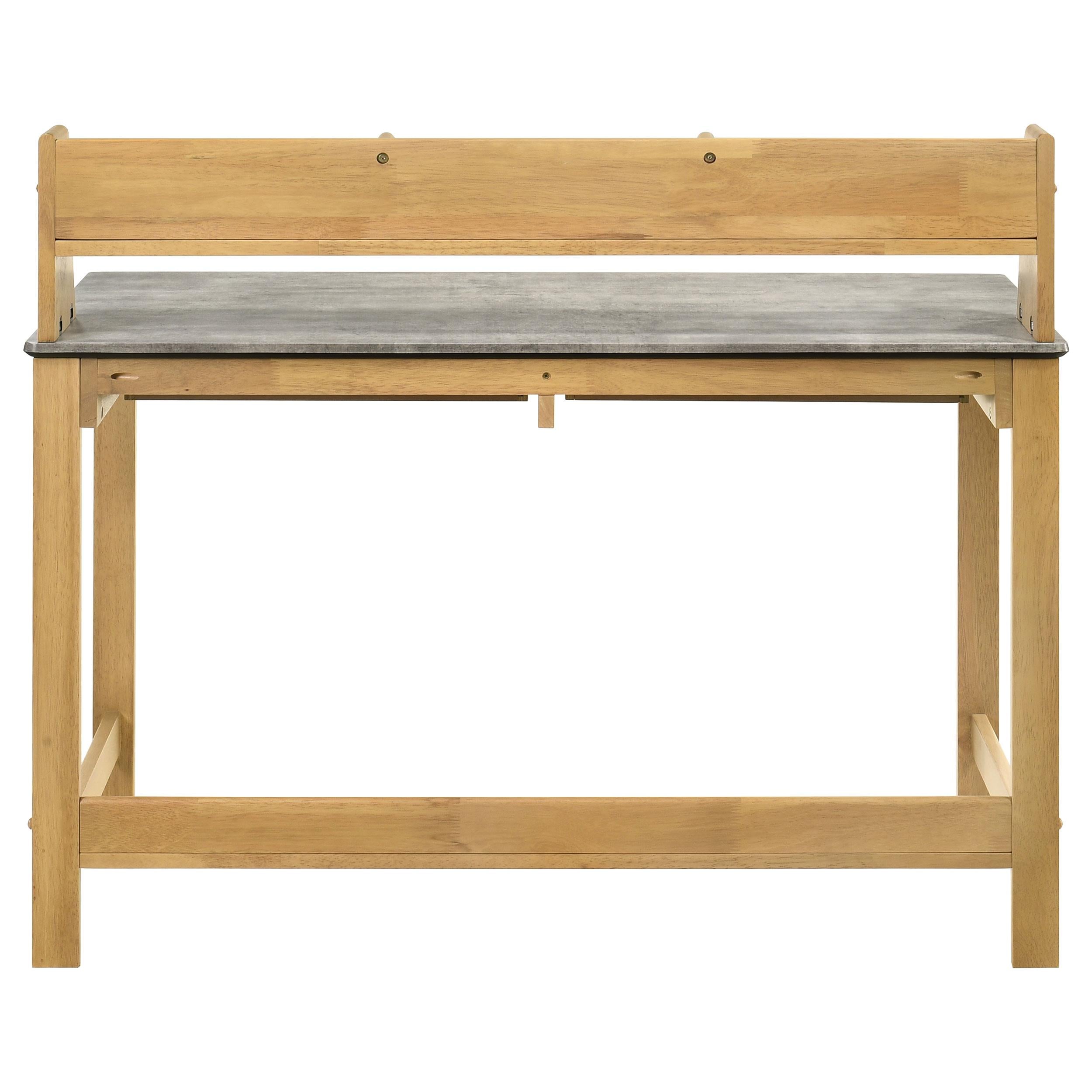  Coaster Furniture Besler 801075 47-inch SmartTop Writing Desk with Shelf - Cement/Natural IMAGE 5