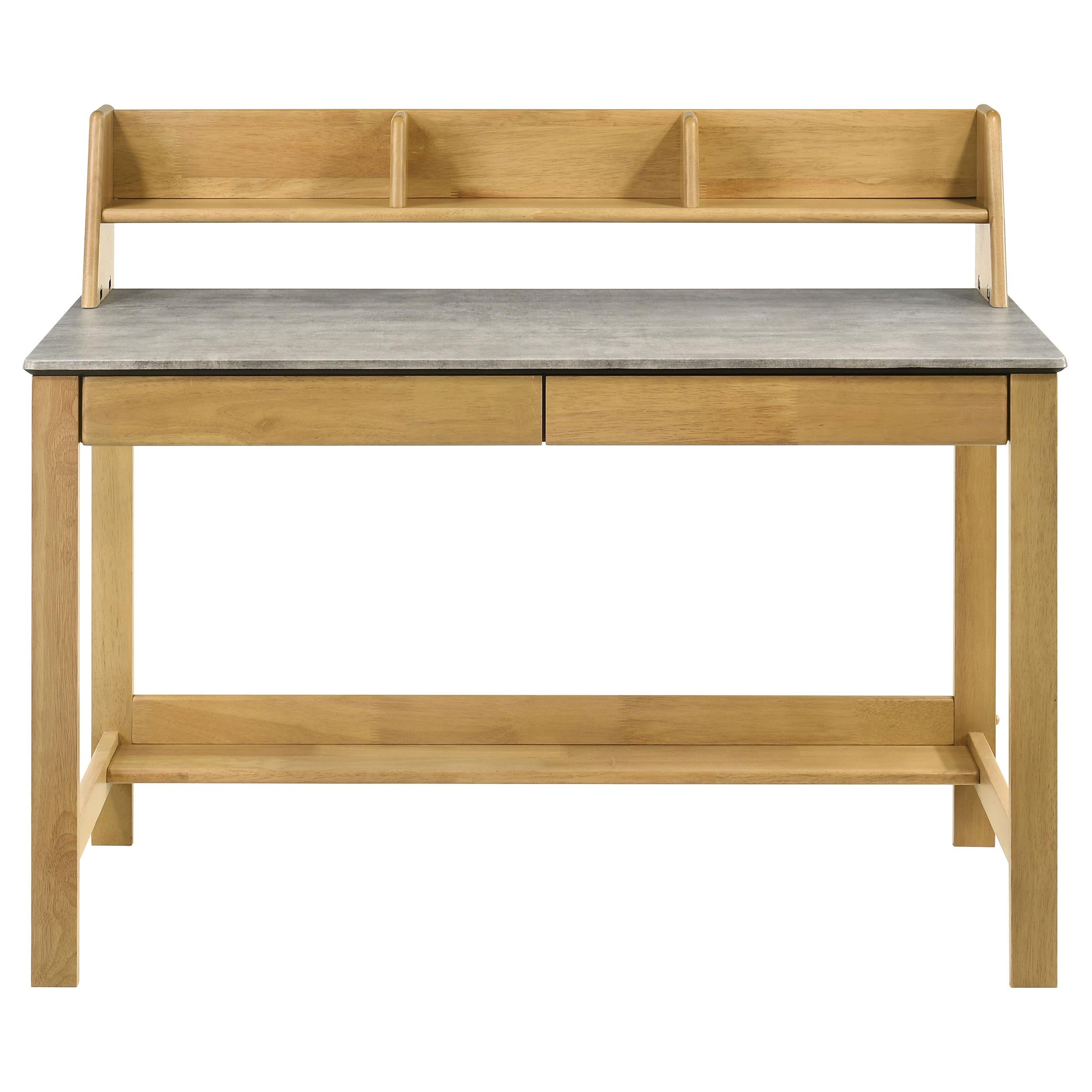  Coaster Furniture Besler 801075 47-inch SmartTop Writing Desk with Shelf - Cement/Natural IMAGE 8