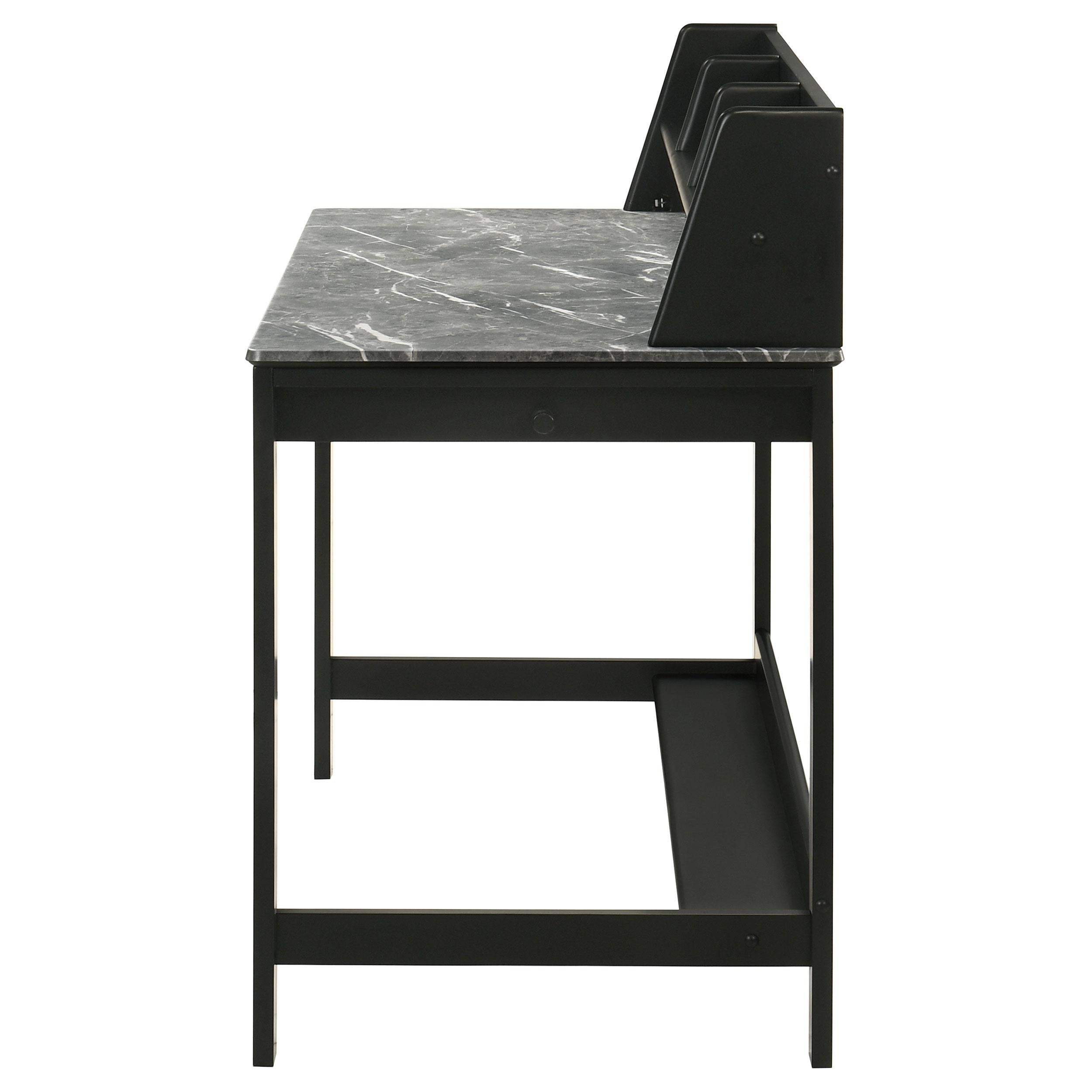  Coaster Furniture Besler 801076 47-inch SmartTop Writing Desk with Shelf - Grey Stone/Black IMAGE 11