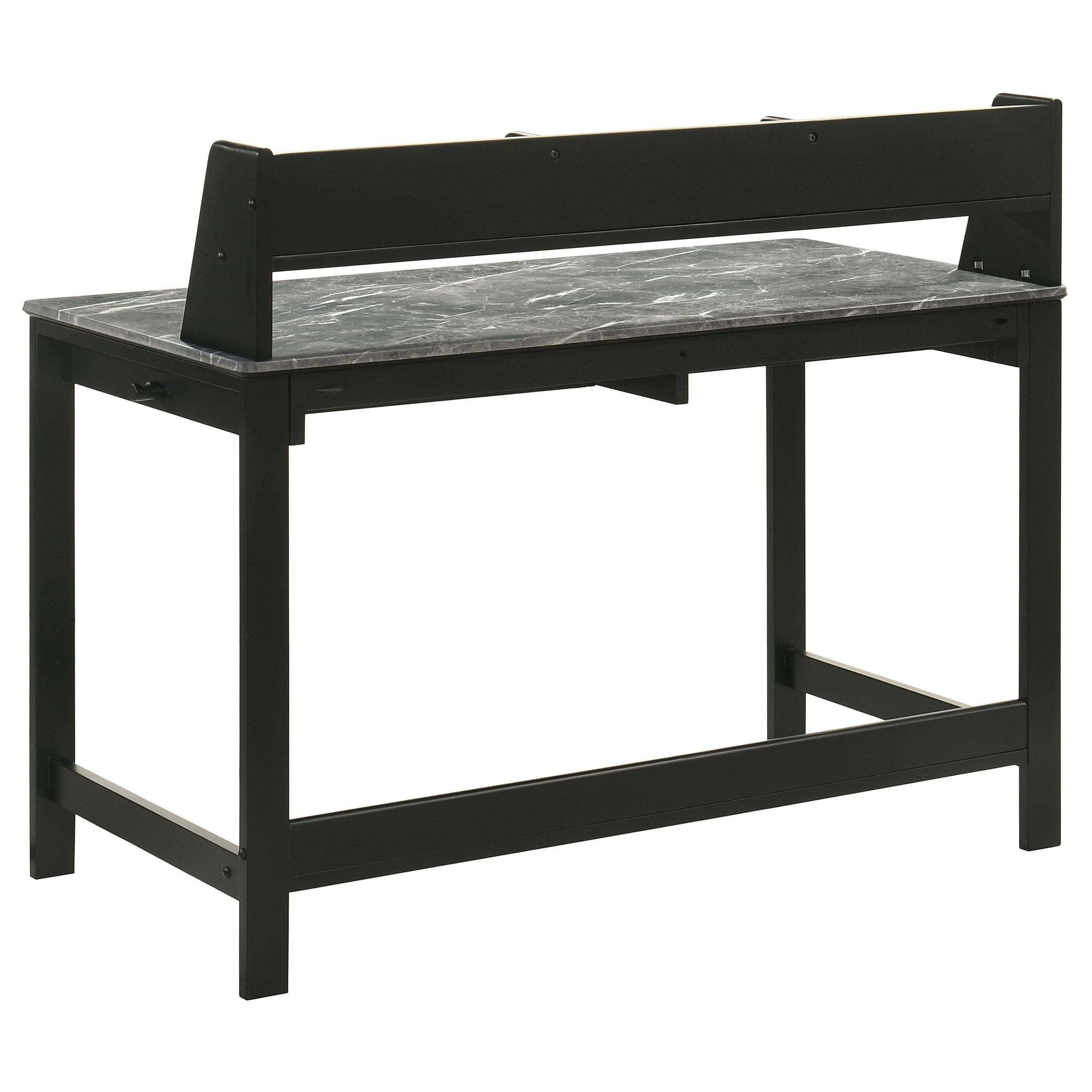  Coaster Furniture Besler 801076 47-inch SmartTop Writing Desk with Shelf - Grey Stone/Black IMAGE 3