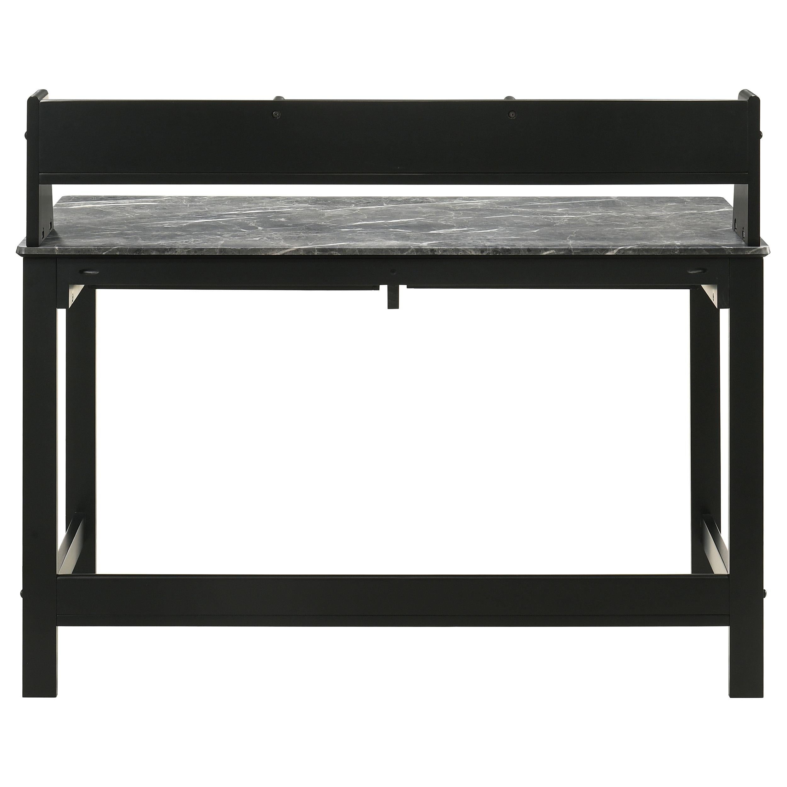  Coaster Furniture Besler 801076 47-inch SmartTop Writing Desk with Shelf - Grey Stone/Black IMAGE 4