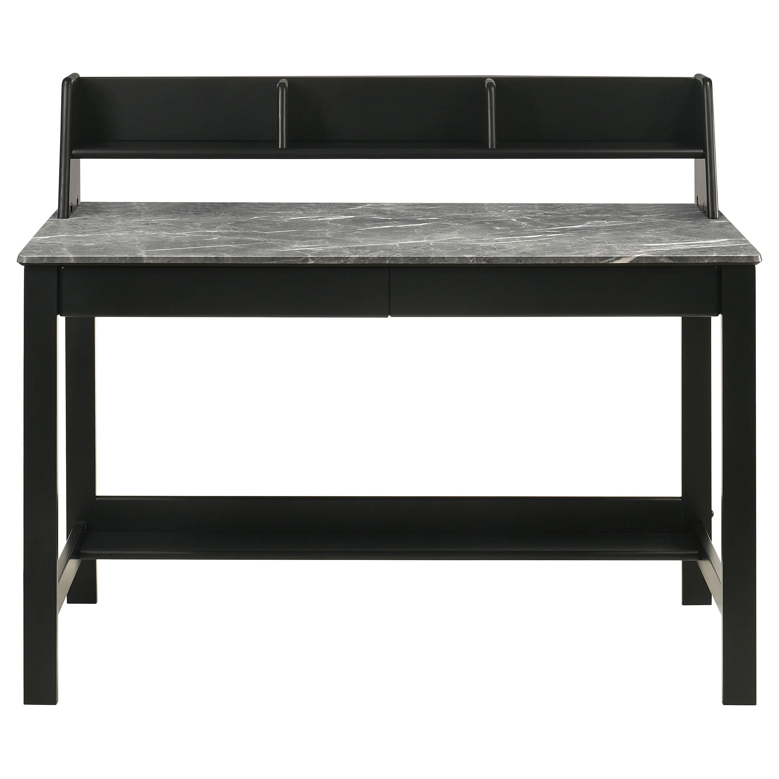  Coaster Furniture Besler 801076 47-inch SmartTop Writing Desk with Shelf - Grey Stone/Black IMAGE 9