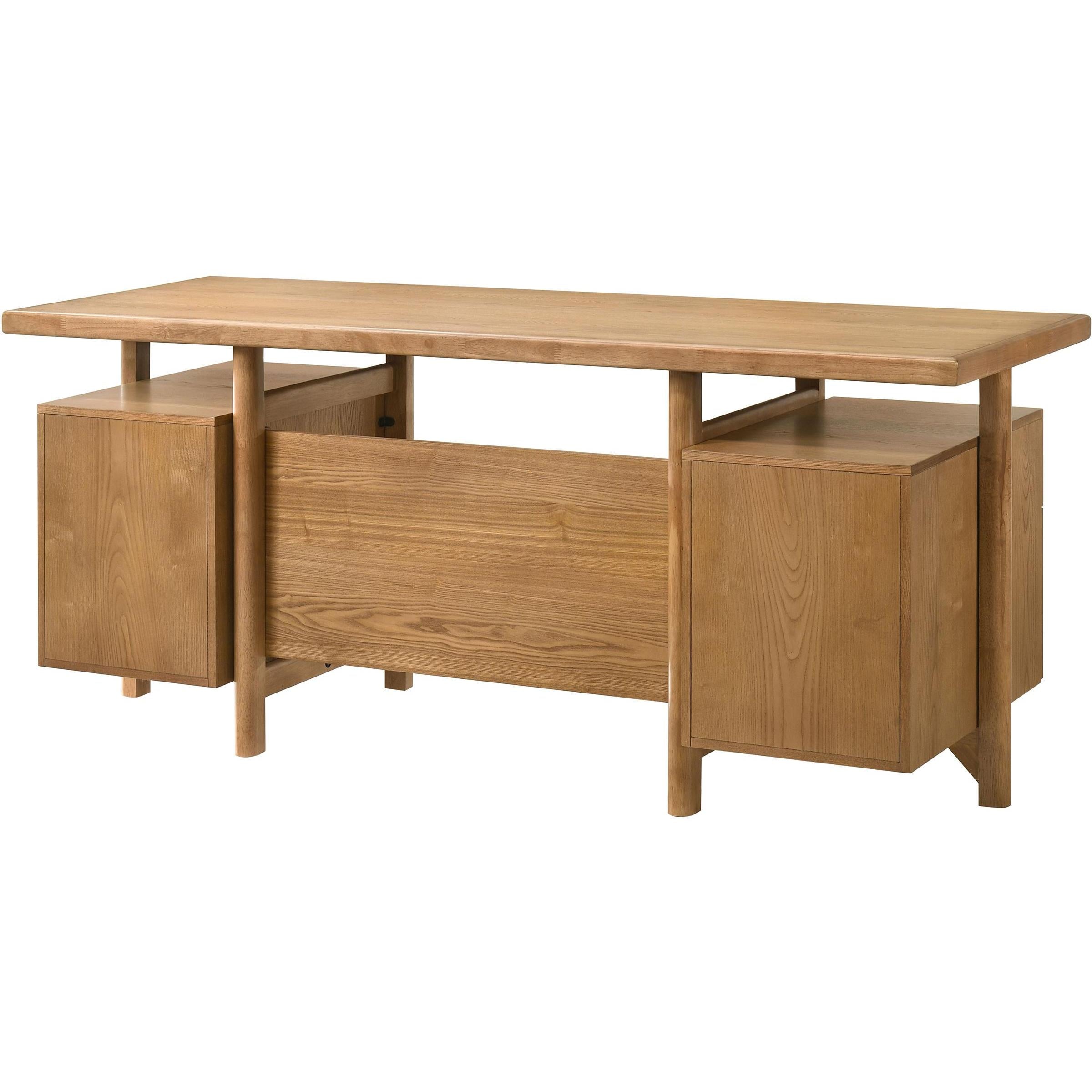  Coaster Furniture Roldan 801115 69-inch 4-drawer Computer Desk with File Drawer - Light Ash IMAGE 10