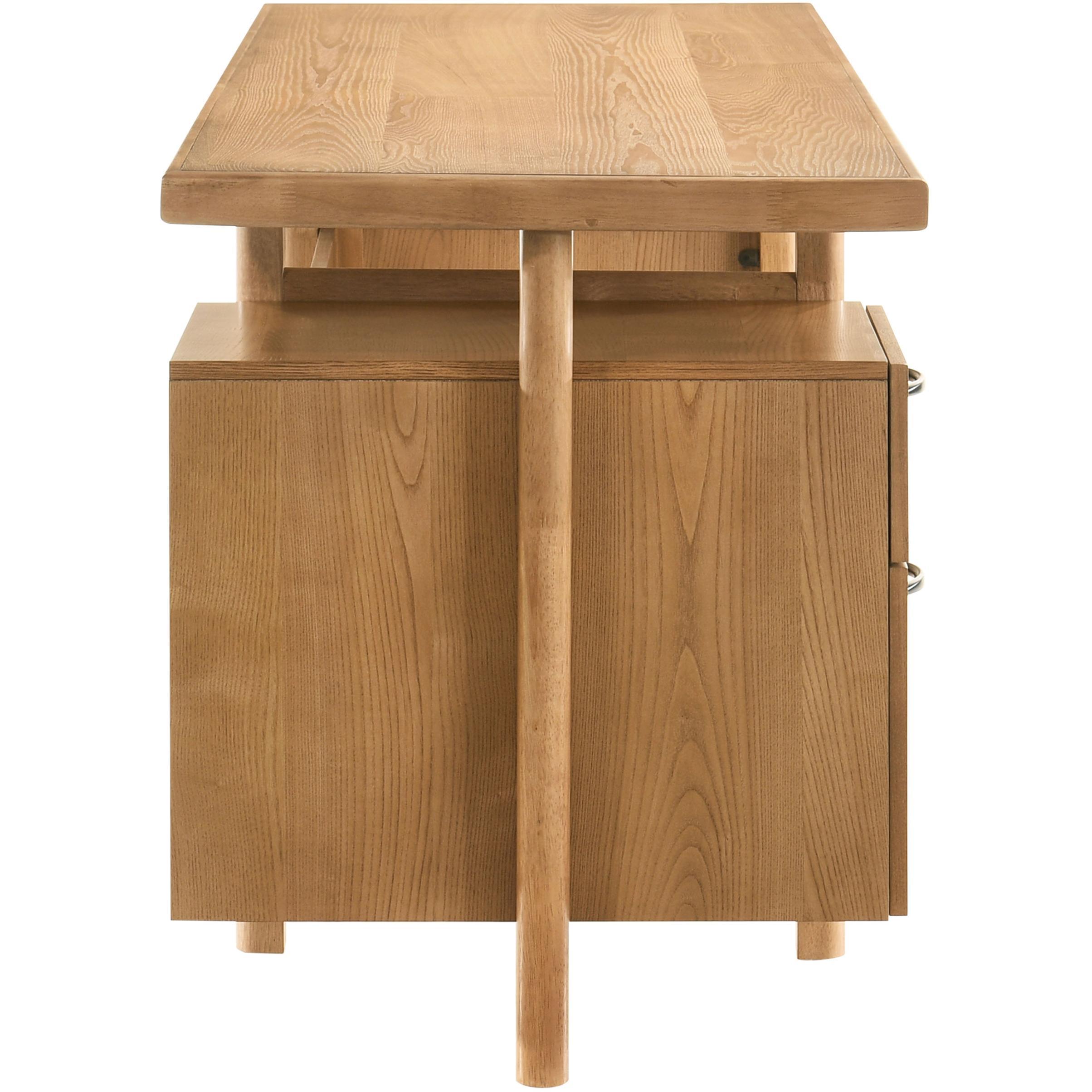 Coaster Furniture Roldan 801115 69-inch 4-drawer Computer Desk with File Drawer - Light Ash IMAGE 11