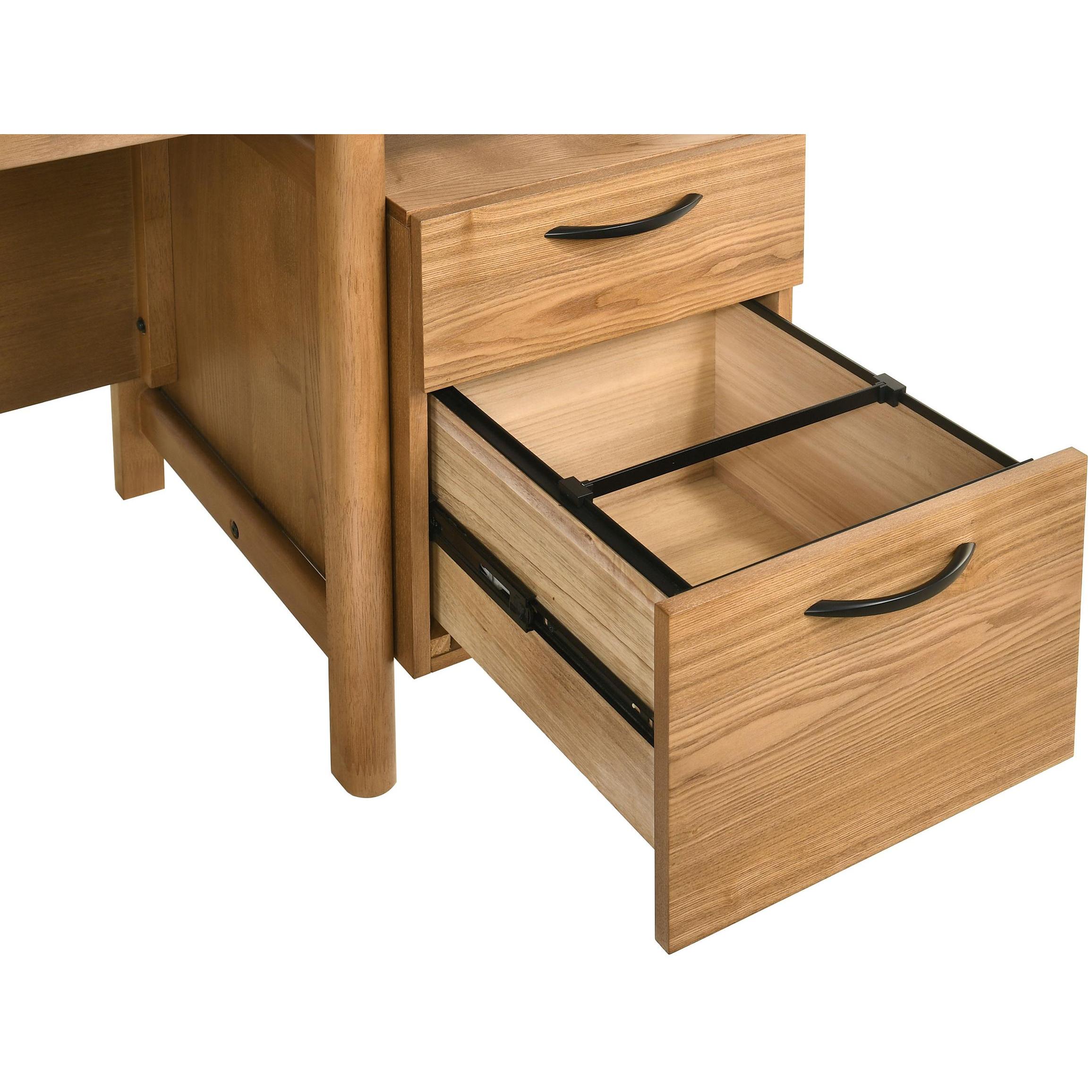 Coaster Furniture Roldan 801115 69-inch 4-drawer Computer Desk with File Drawer - Light Ash IMAGE 13