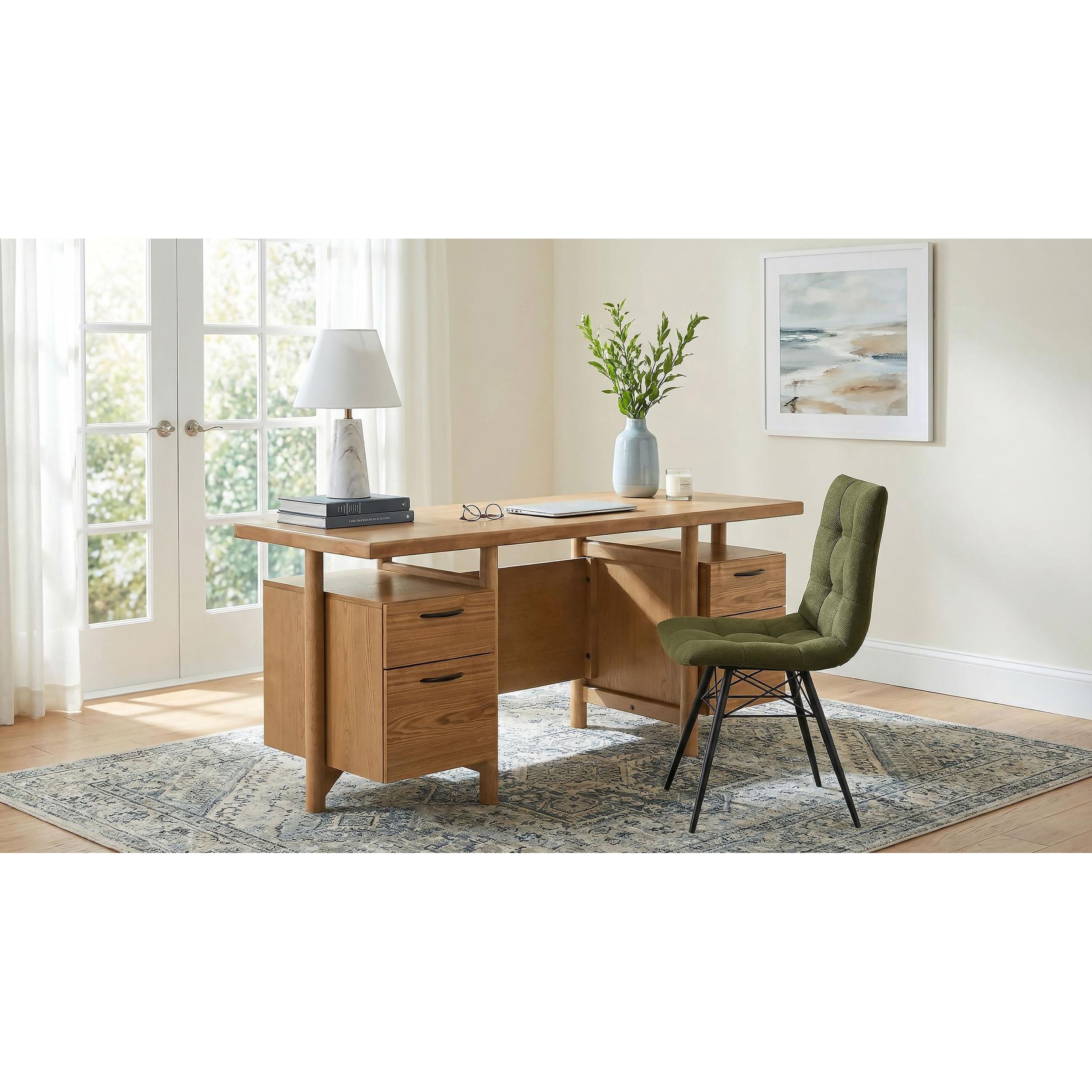  Coaster Furniture Roldan 801115 69-inch 4-drawer Computer Desk with File Drawer - Light Ash IMAGE 16