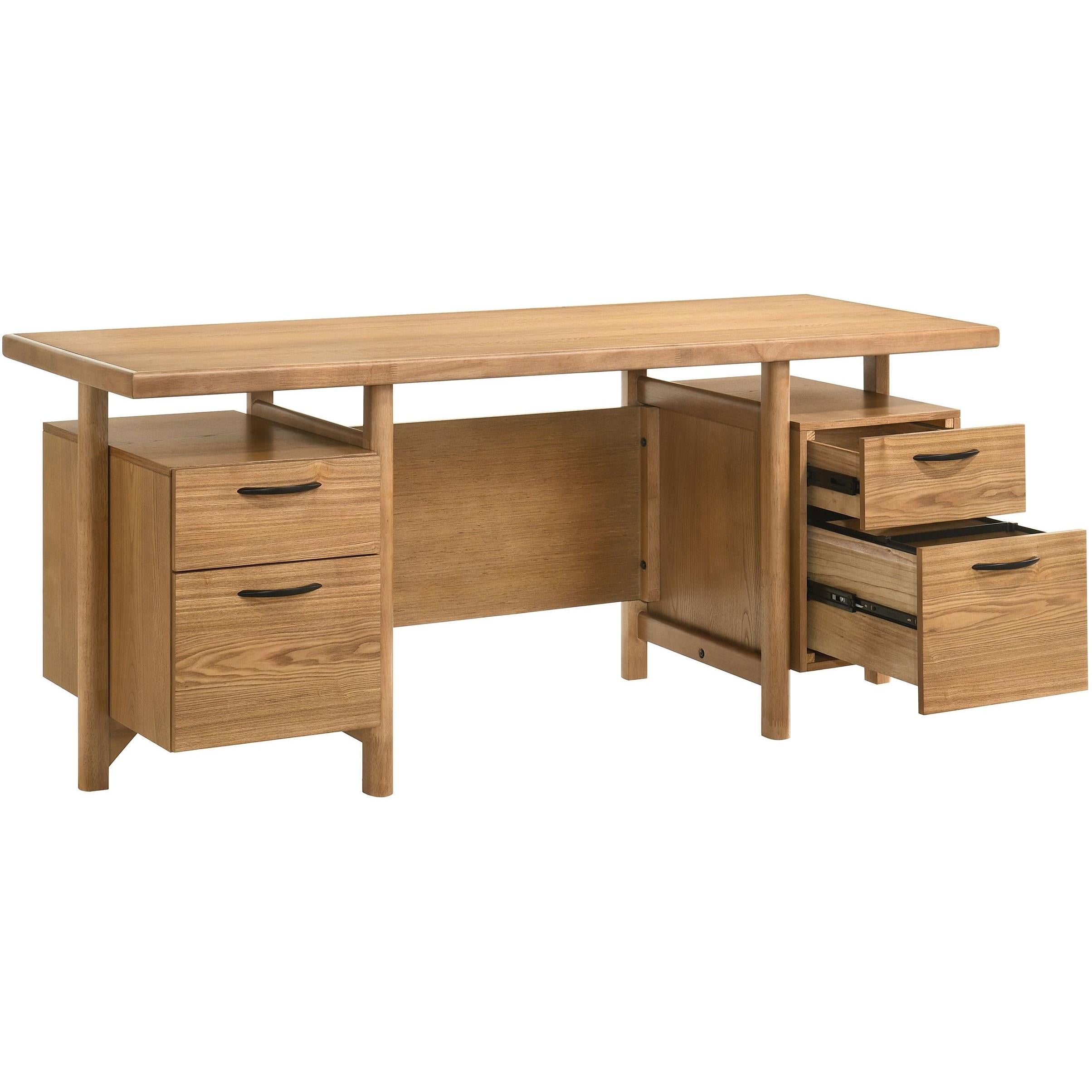  Coaster Furniture Roldan 801115 69-inch 4-drawer Computer Desk with File Drawer - Light Ash IMAGE 4