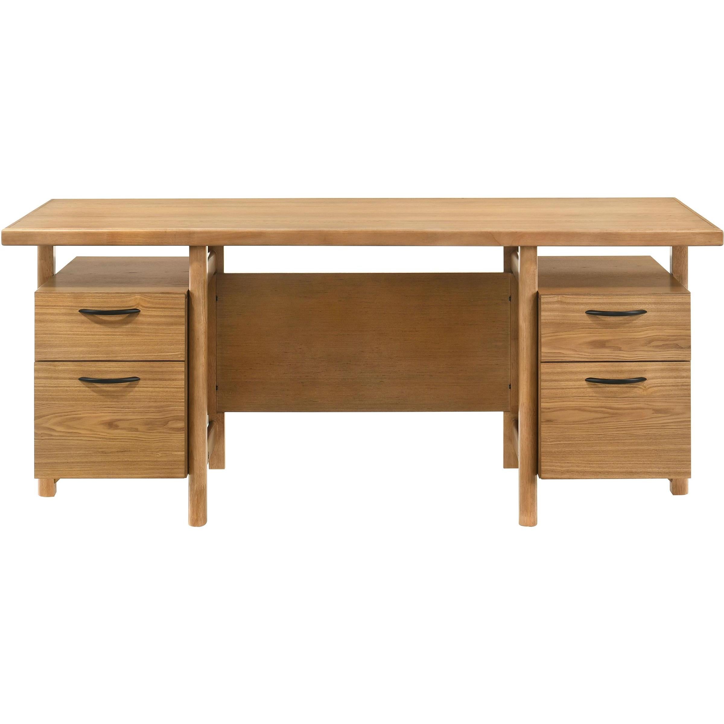  Coaster Furniture Roldan 801115 69-inch 4-drawer Computer Desk with File Drawer - Light Ash IMAGE 5