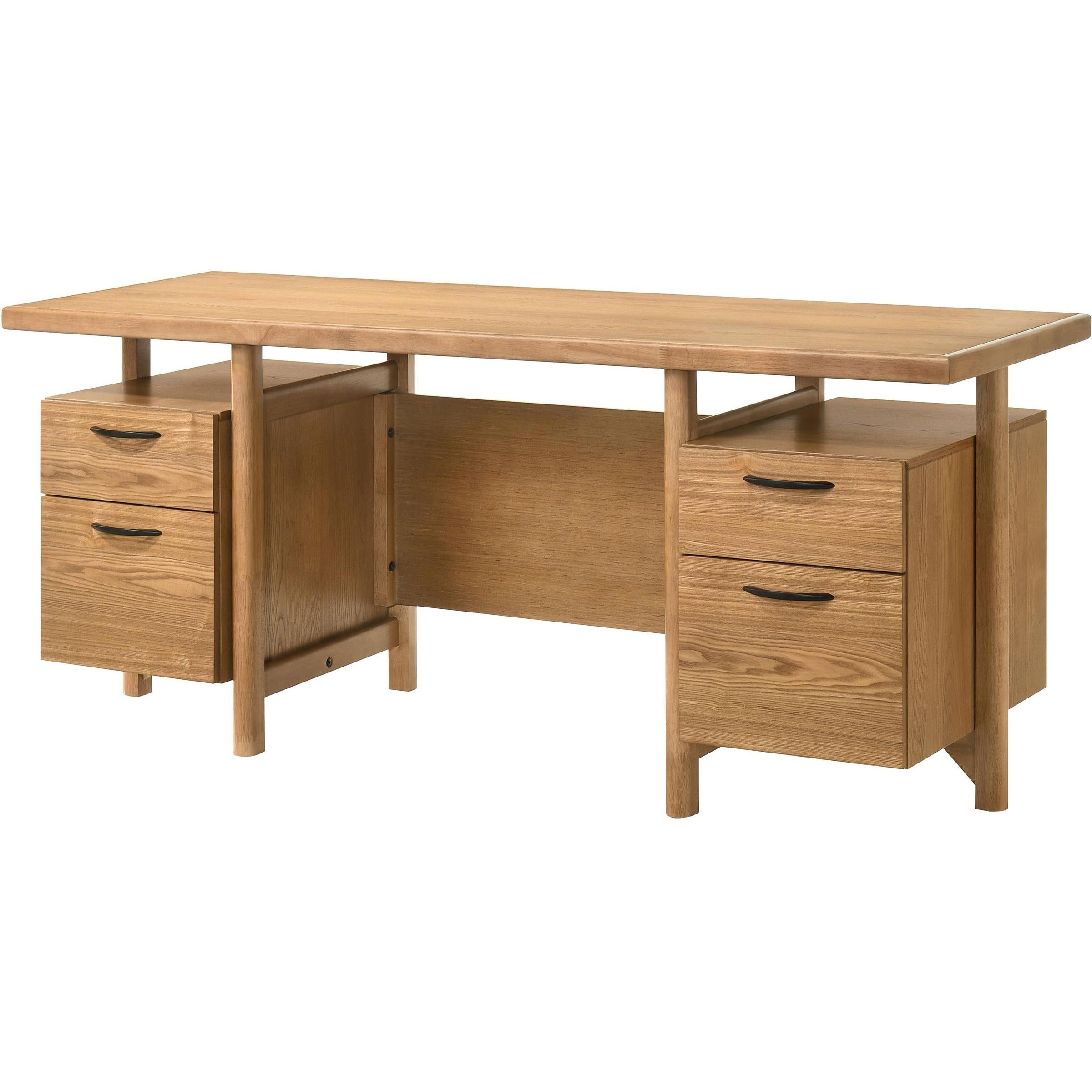  Coaster Furniture Roldan 801115 69-inch 4-drawer Computer Desk with File Drawer - Light Ash IMAGE 6