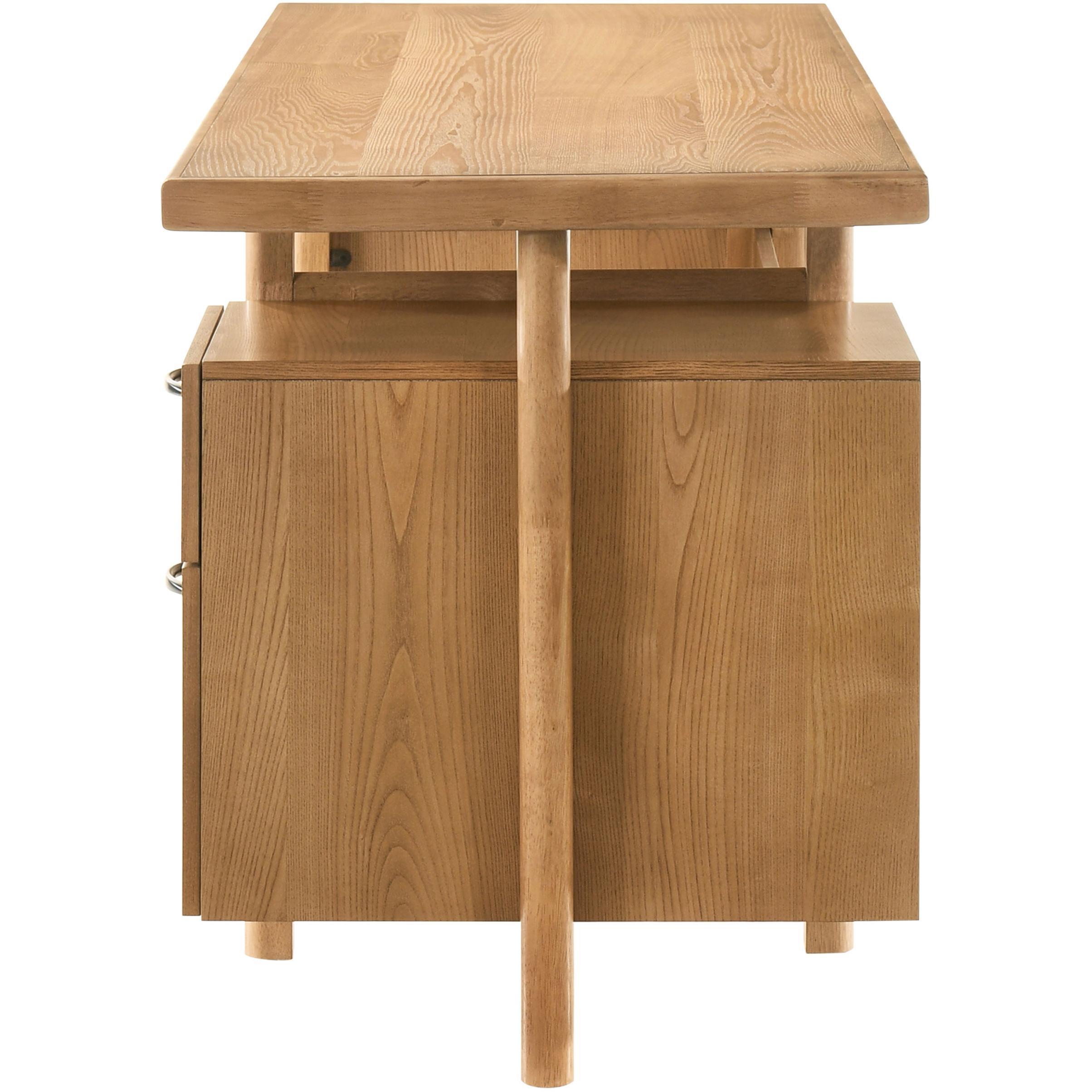  Coaster Furniture Roldan 801115 69-inch 4-drawer Computer Desk with File Drawer - Light Ash IMAGE 7