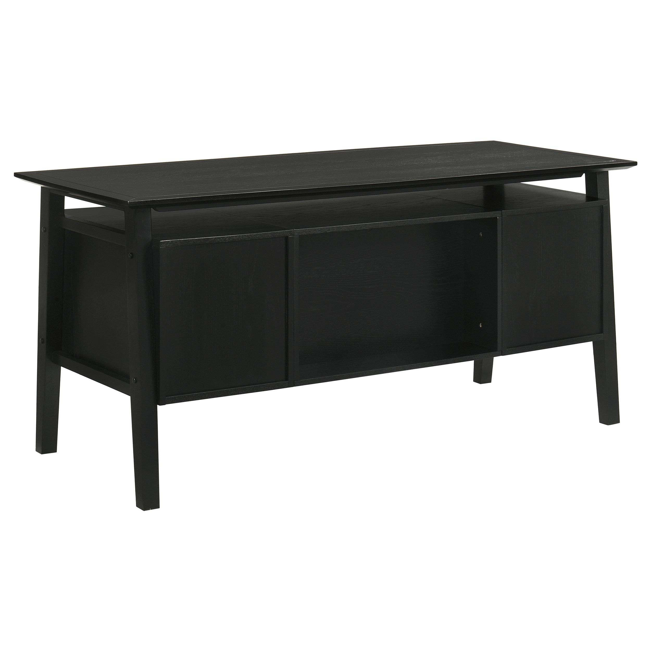  Coaster Furniture Goodson 801586 64-inch 4-Drawer Double Pedestal Computer Desk - Black IMAGE 10