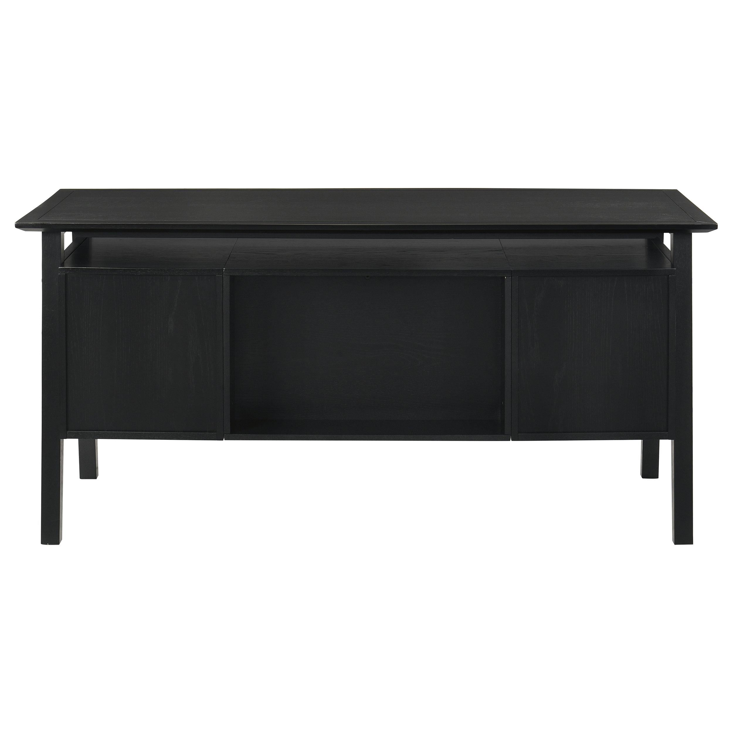  Coaster Furniture Goodson 801586 64-inch 4-Drawer Double Pedestal Computer Desk - Black IMAGE 11
