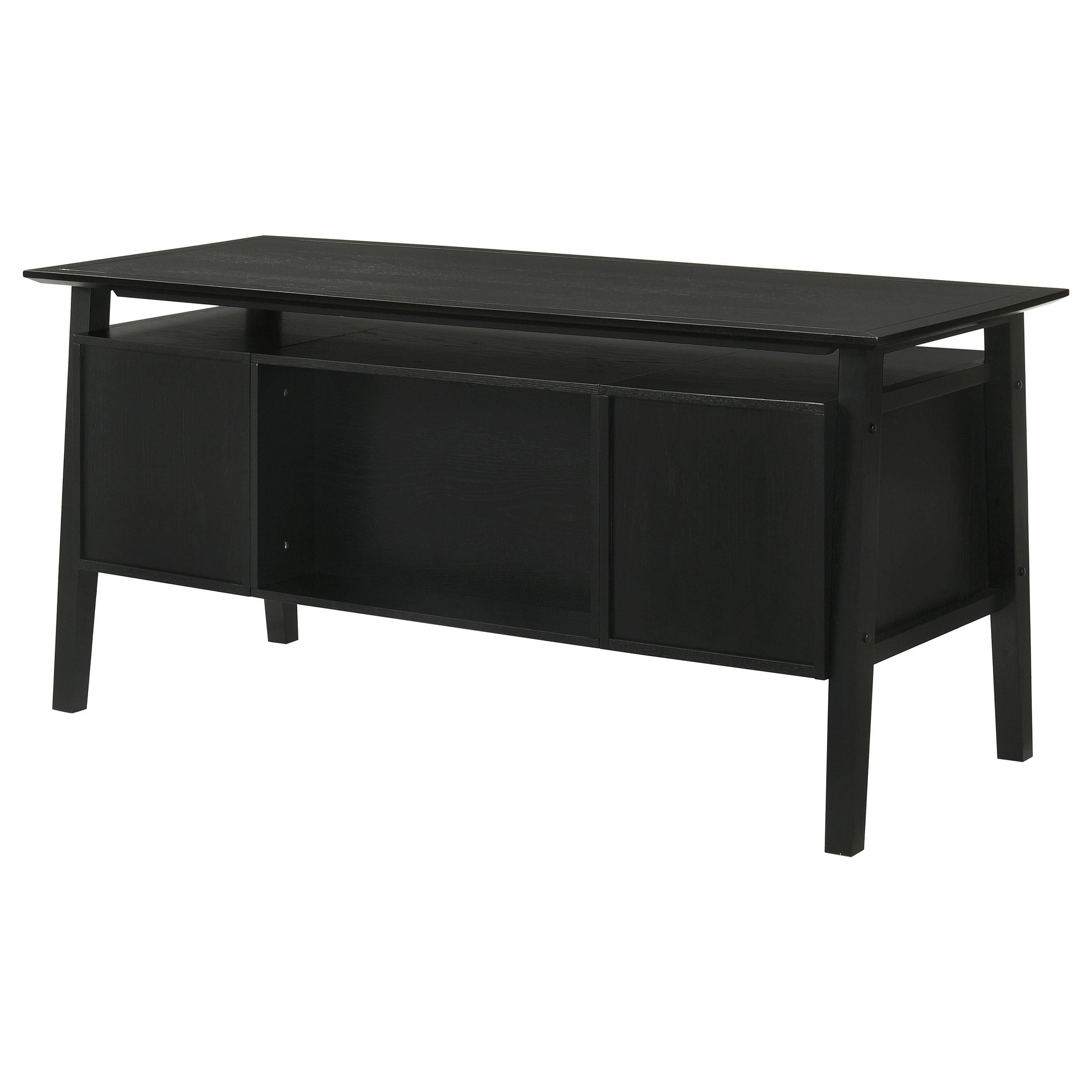  Coaster Furniture Goodson 801586 64-inch 4-Drawer Double Pedestal Computer Desk - Black IMAGE 13