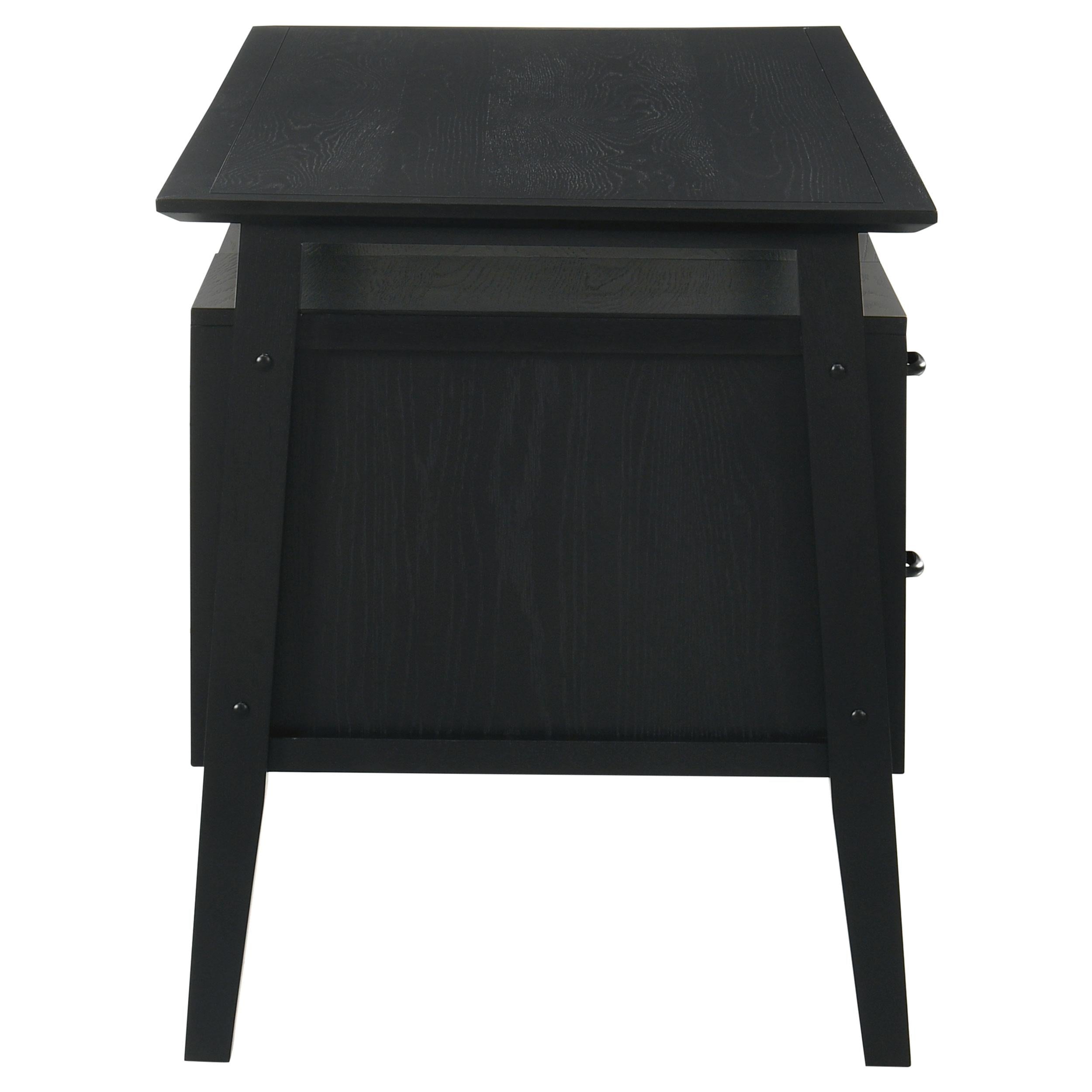  Coaster Furniture Goodson 801586 64-inch 4-Drawer Double Pedestal Computer Desk - Black IMAGE 3