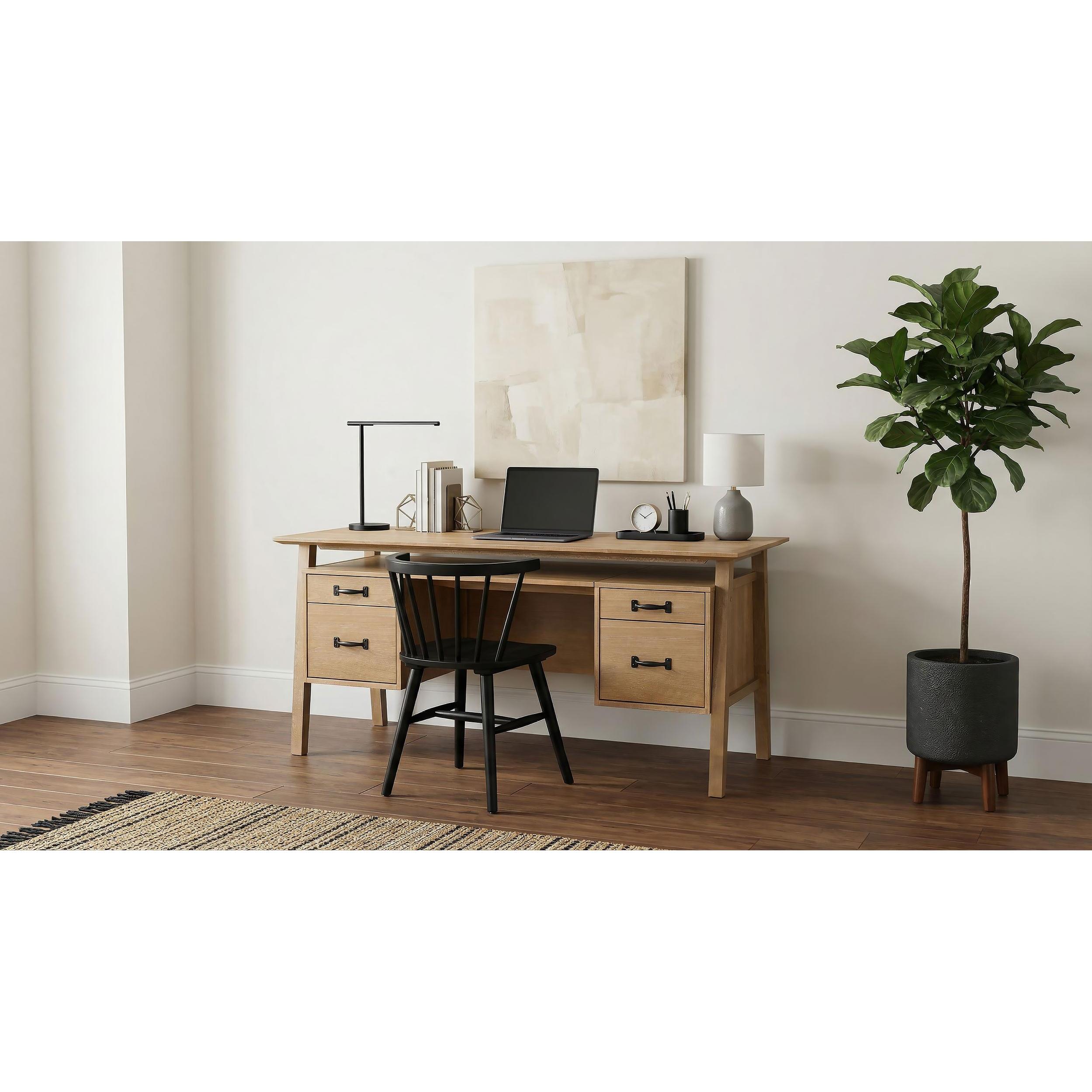  Coaster Furniture Goodson 801587 64-inch 4-Drawer Double Pedestal Computer Desk  - Distressed Light Brown IMAGE 16