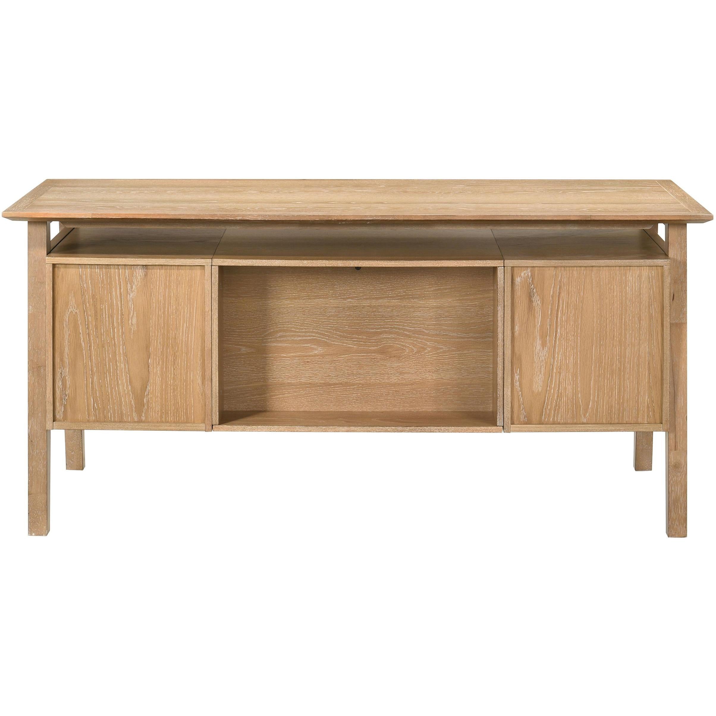  Coaster Furniture Goodson 801587 64-inch 4-Drawer Double Pedestal Computer Desk  - Distressed Light Brown IMAGE 9