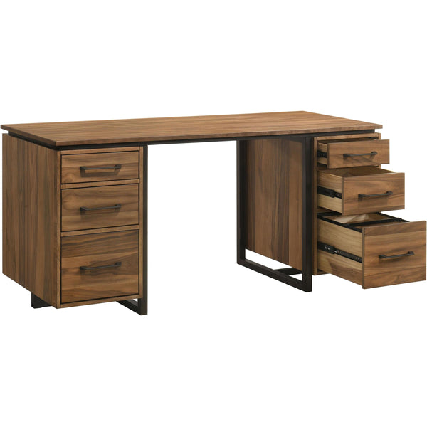 Coaster Furniture Berhalter 801596 6-Drawer Double Pedestal File Computer Desk
