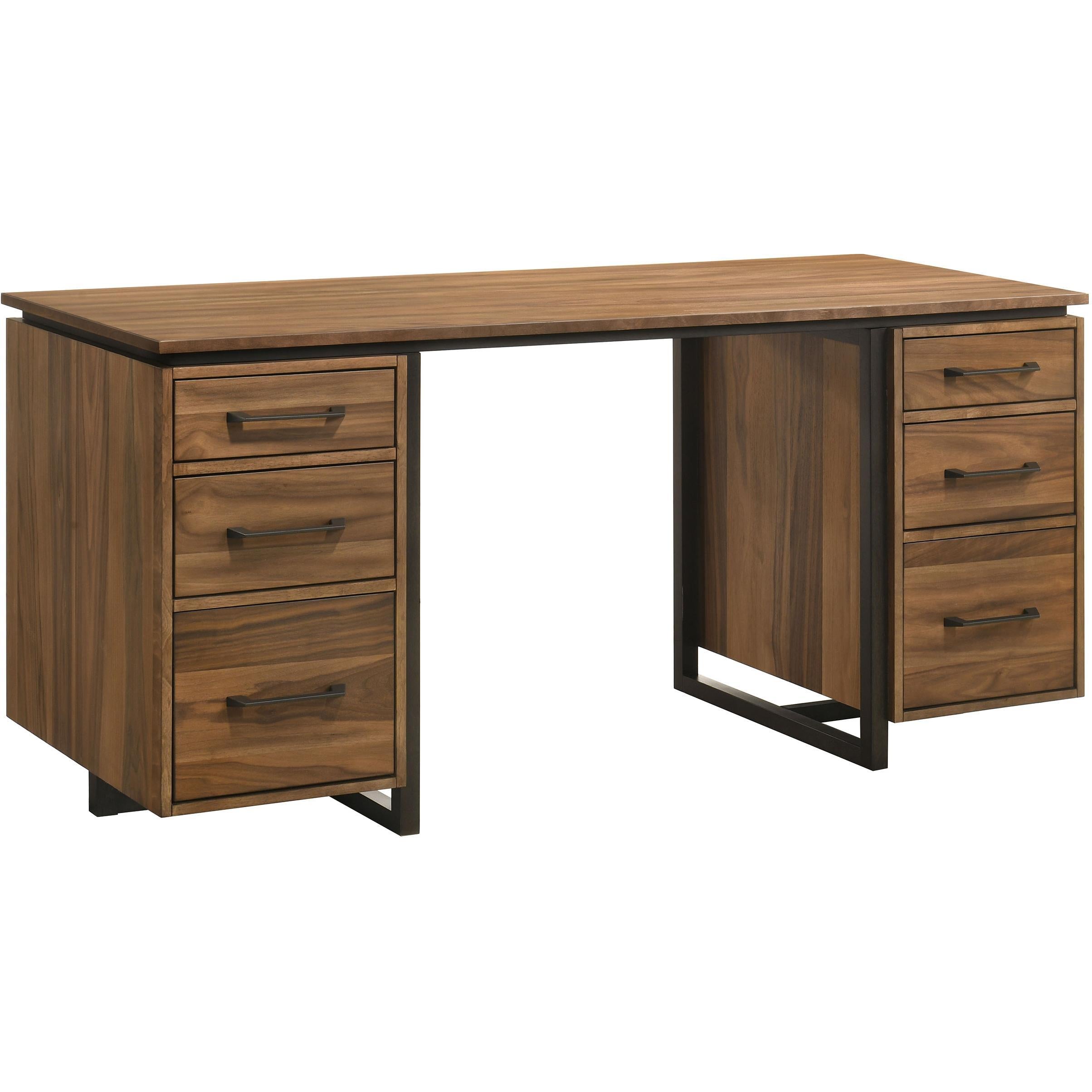 Coaster Furniture Berhalter 801596 6-Drawer Double Pedestal File Computer Desk IMAGE 4