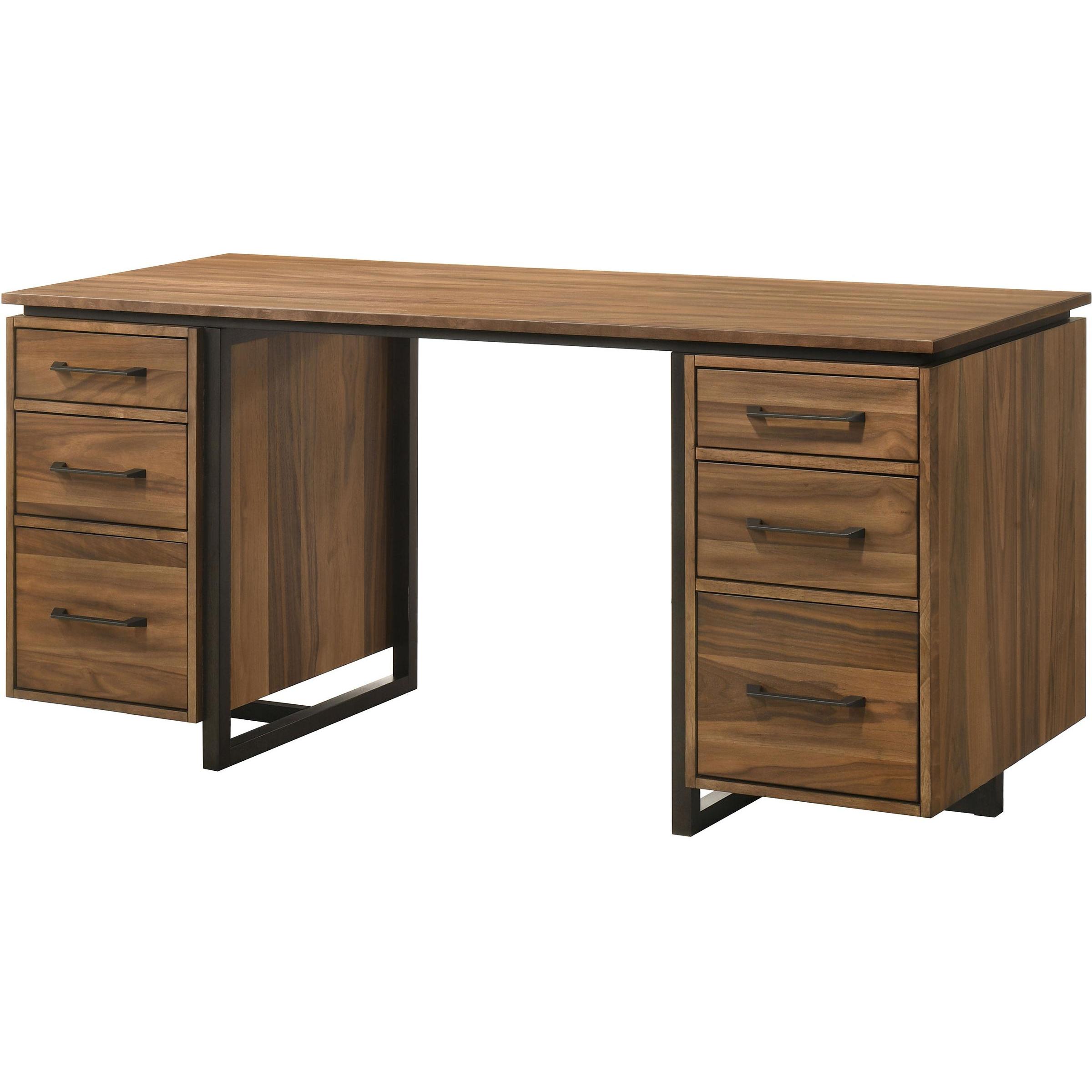  Coaster Furniture Berhalter 801596 6-Drawer Double Pedestal File Computer Desk IMAGE 6
