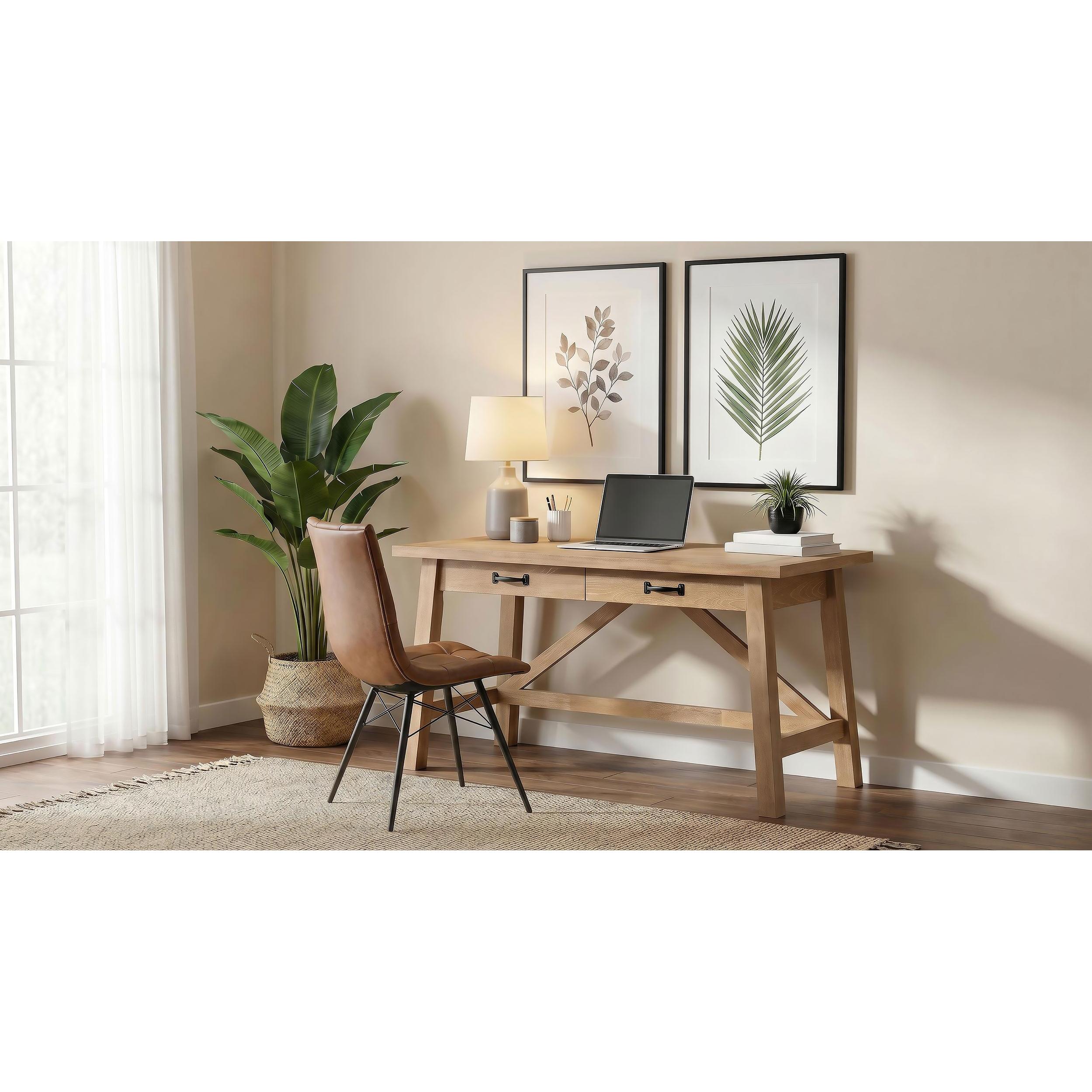  Coaster Furniture Fabian 801605 54-inch 2-drawer Computer Writing Desk  - Distressed Light Brown IMAGE 16