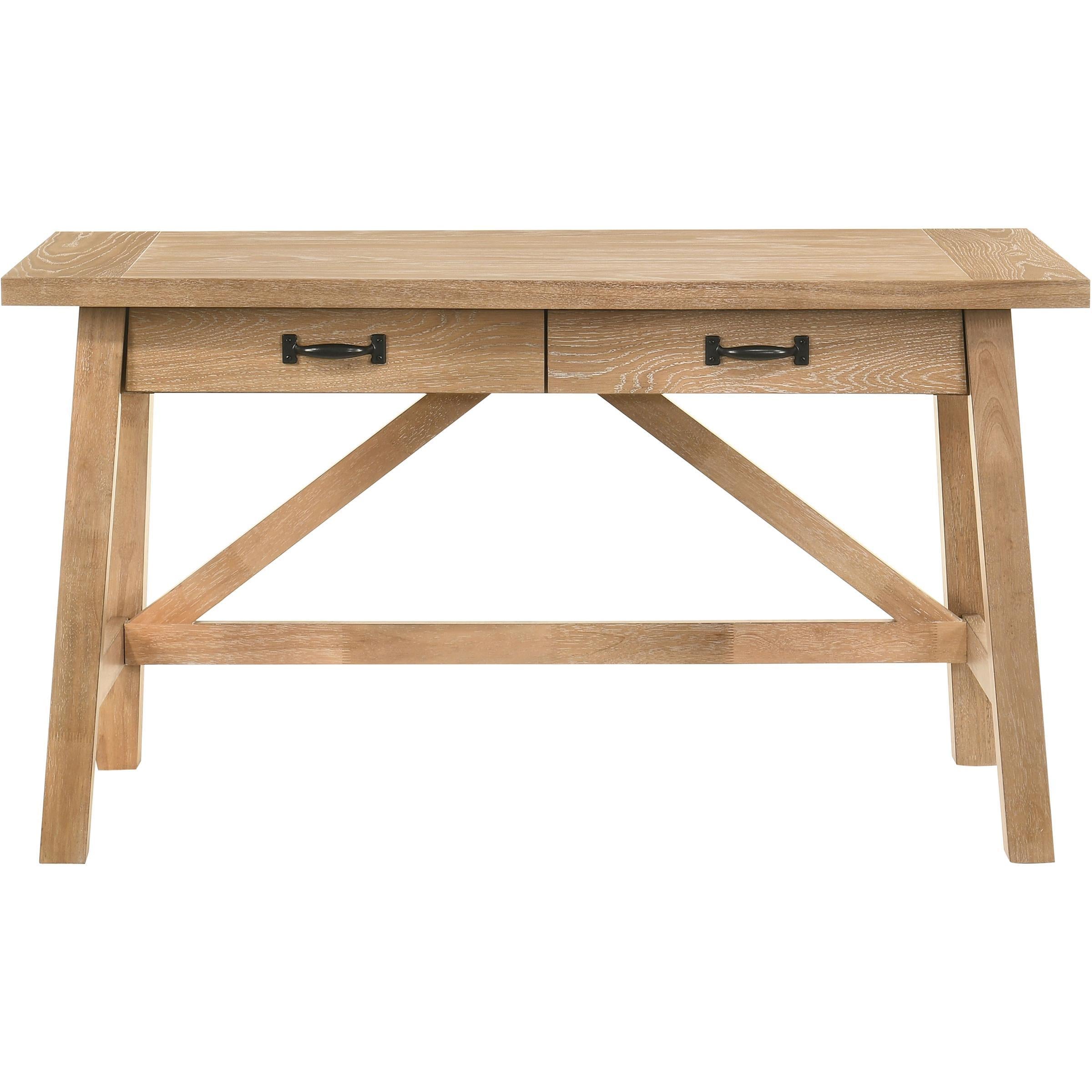  Coaster Furniture Fabian 801605 54-inch 2-drawer Computer Writing Desk  - Distressed Light Brown IMAGE 5