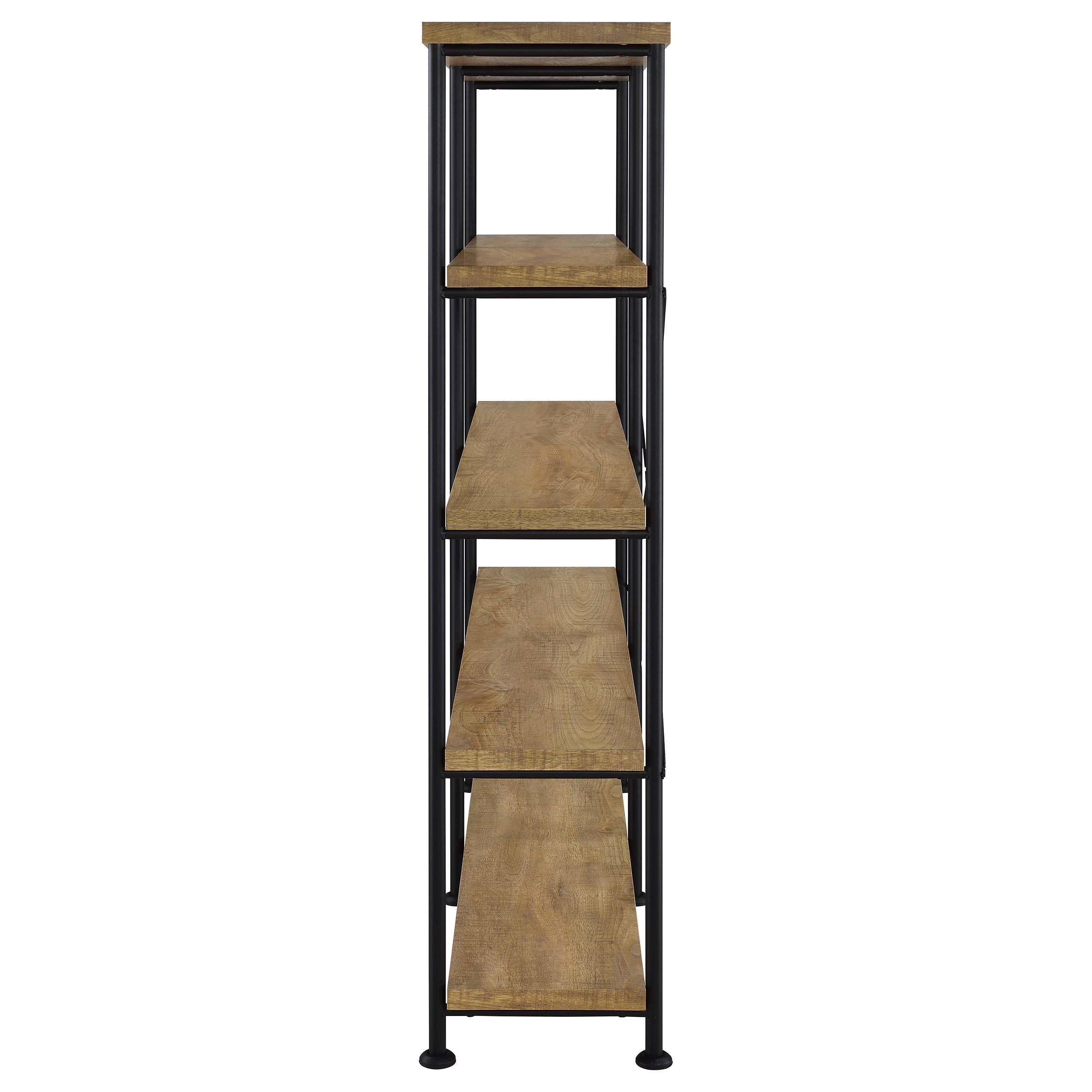  Coaster Furniture Analiese 801853 63-inch 4-shelf Double Bookshelf - Mango IMAGE 2