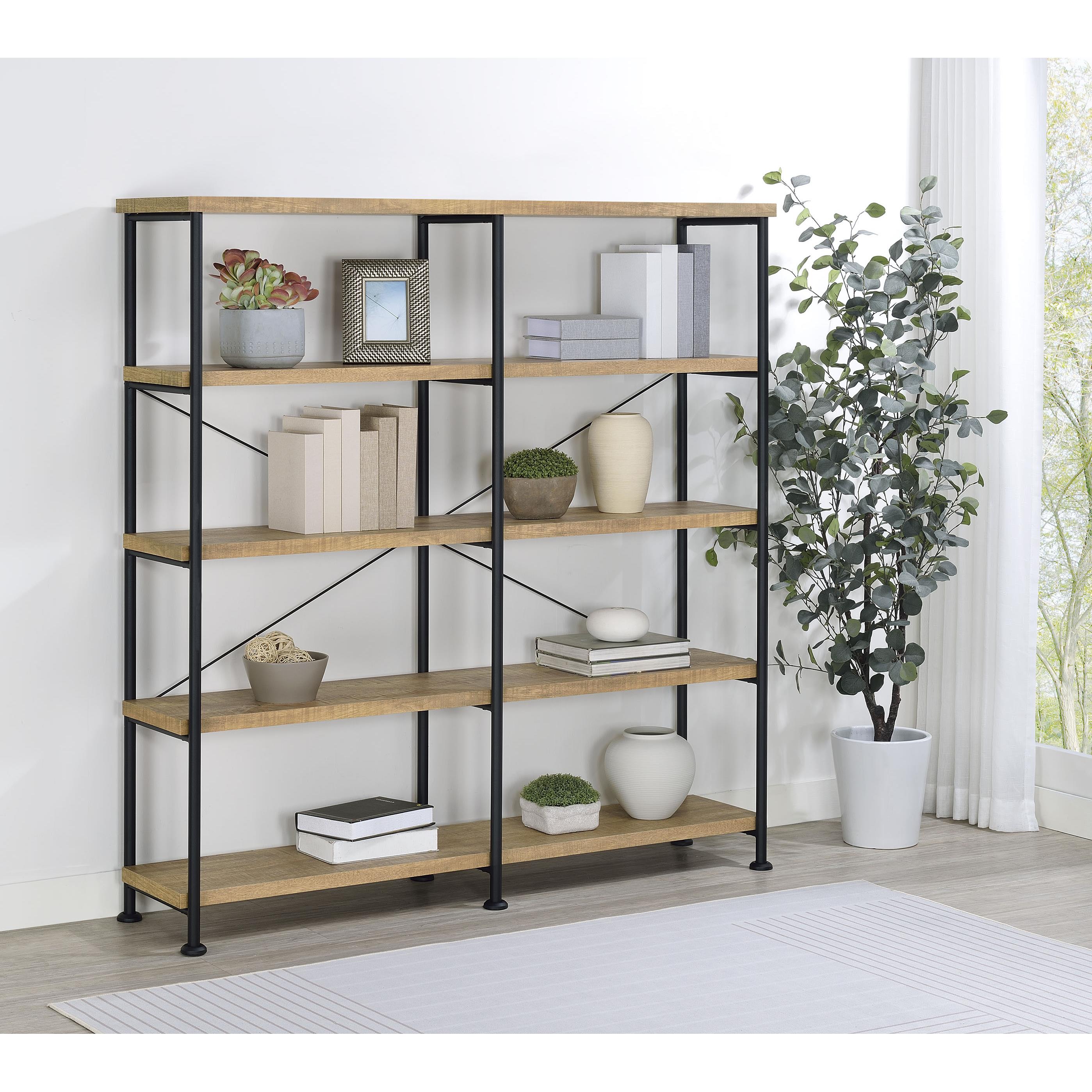 Coaster Furniture Analiese 801853 63-inch 4-shelf Double Bookshelf - Mango IMAGE 8