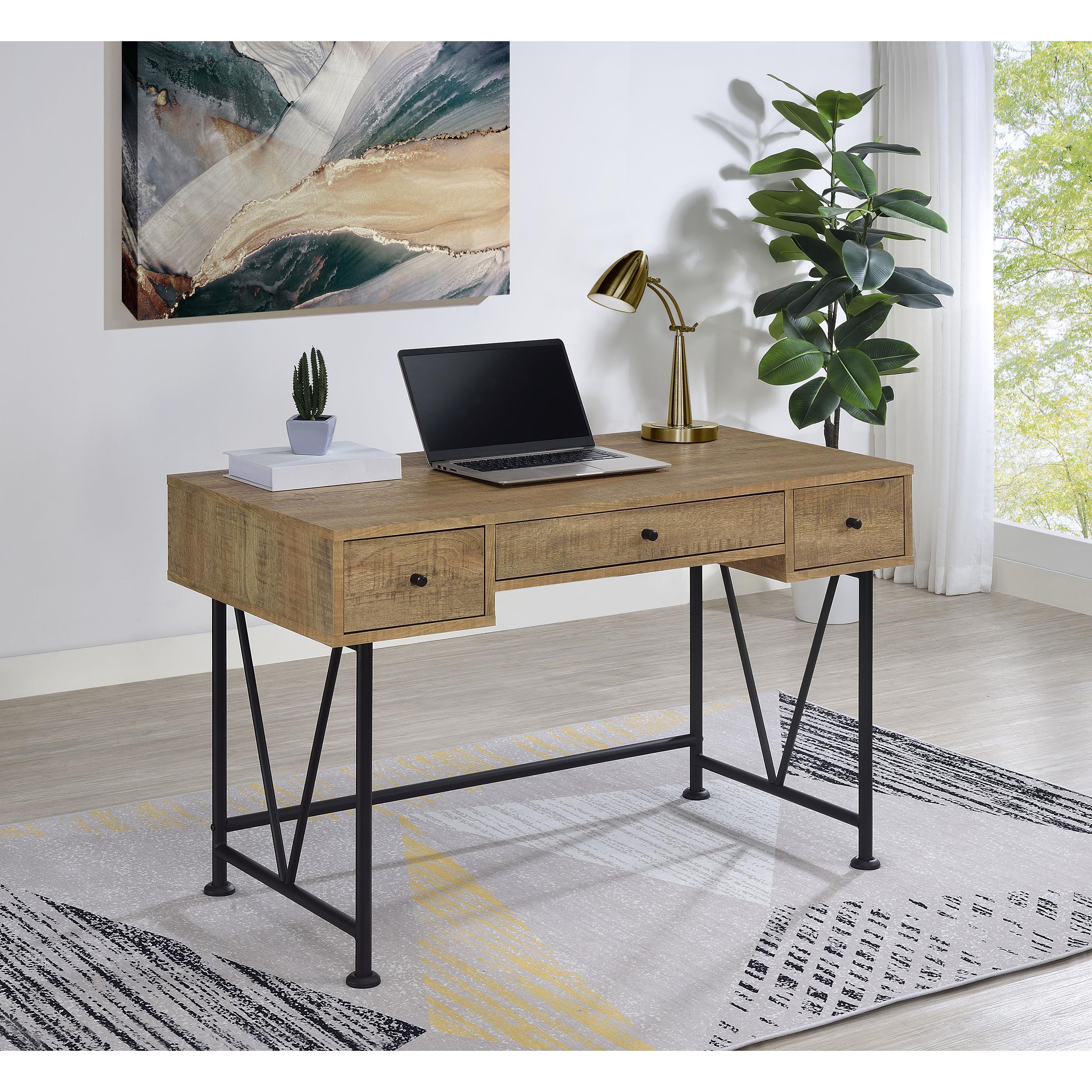  Coaster Furniture Analiese 802001 47-inch 3-drawer Writing Desk - Mango IMAGE 4