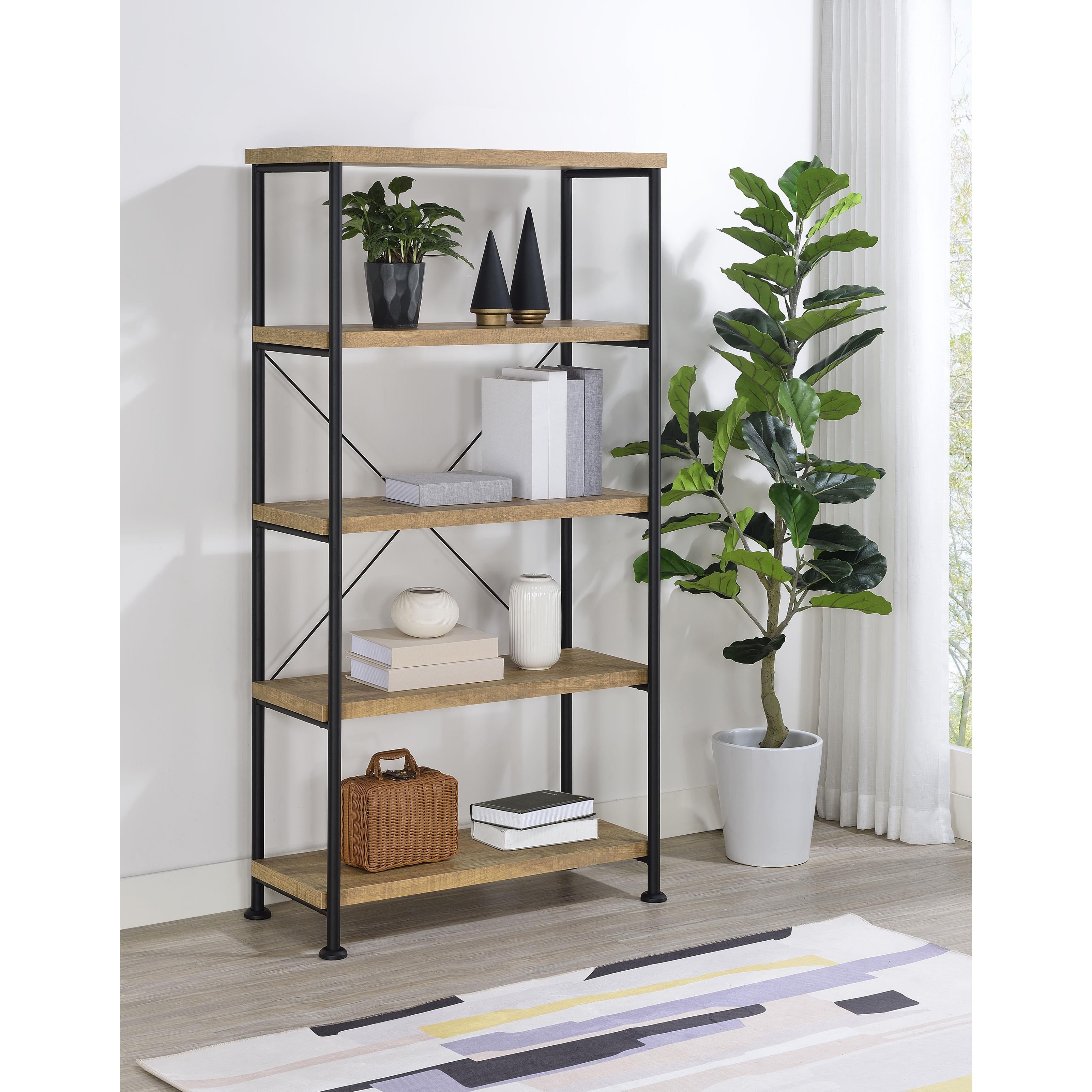  Coaster Furniture Analiese 802003 63-inch 4-shelf Bookshelf - Mango IMAGE 6