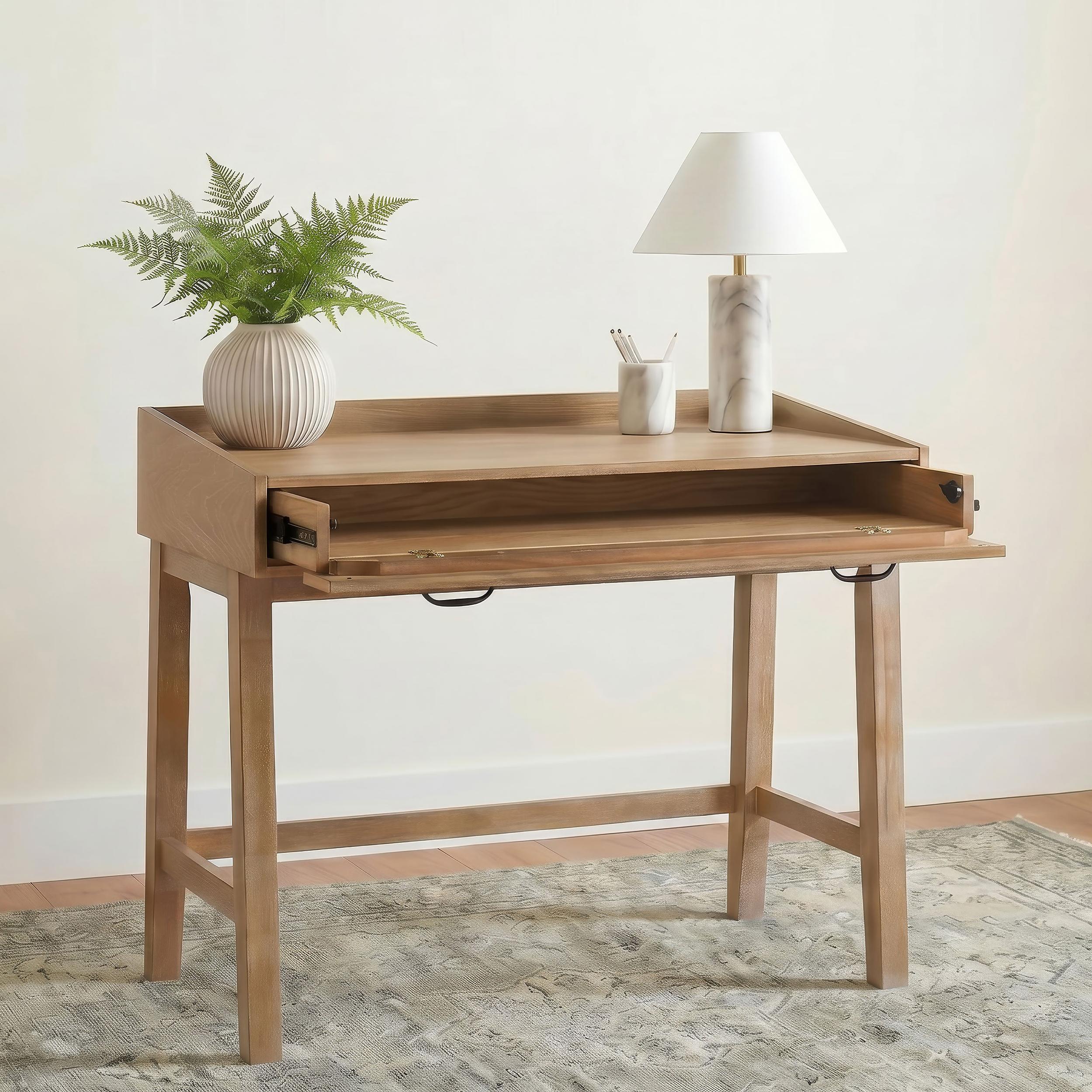  Coaster Furniture Fabian 802041 38-inch Computer Desk with Keyboard Drawer  - Distressed Light Brown IMAGE 3