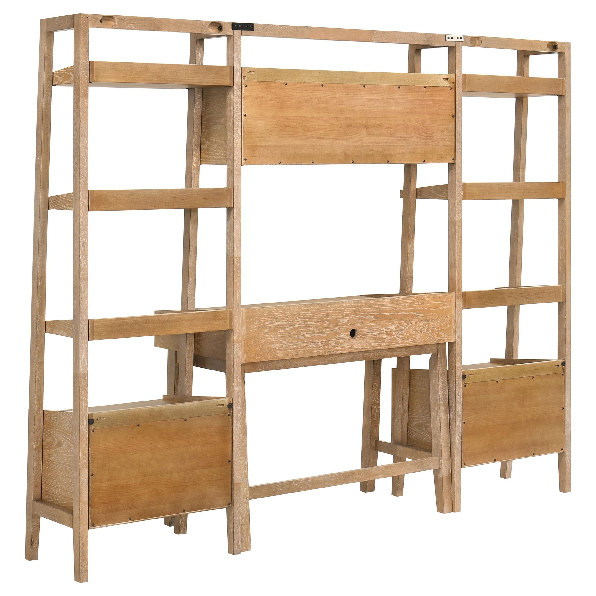  Coaster Furniture Fabian 802041-SET 4-piece Computer Desk and Bookshelf Set  - Distressed Light Brown IMAGE 11