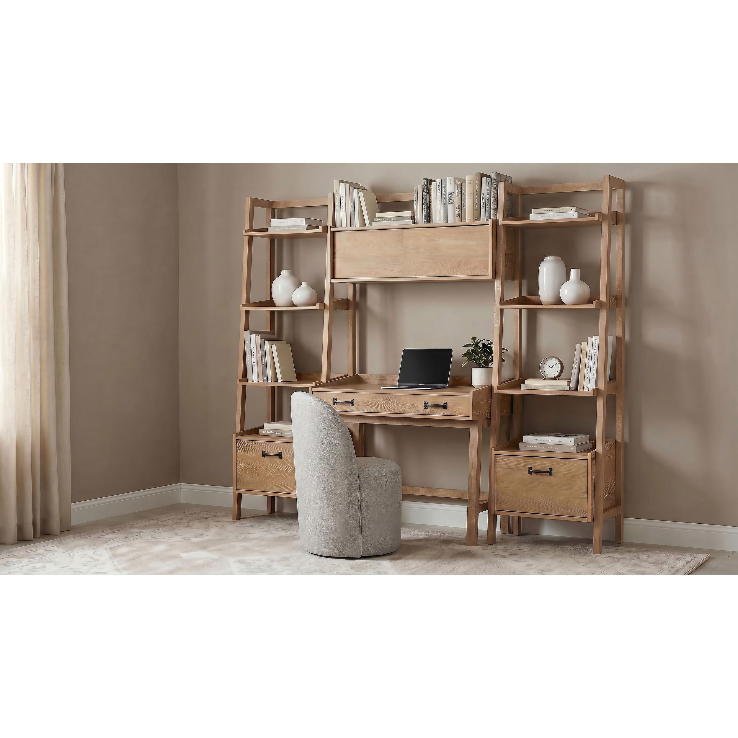  Coaster Furniture Fabian 802041-SET 4-piece Computer Desk and Bookshelf Set  - Distressed Light Brown IMAGE 14