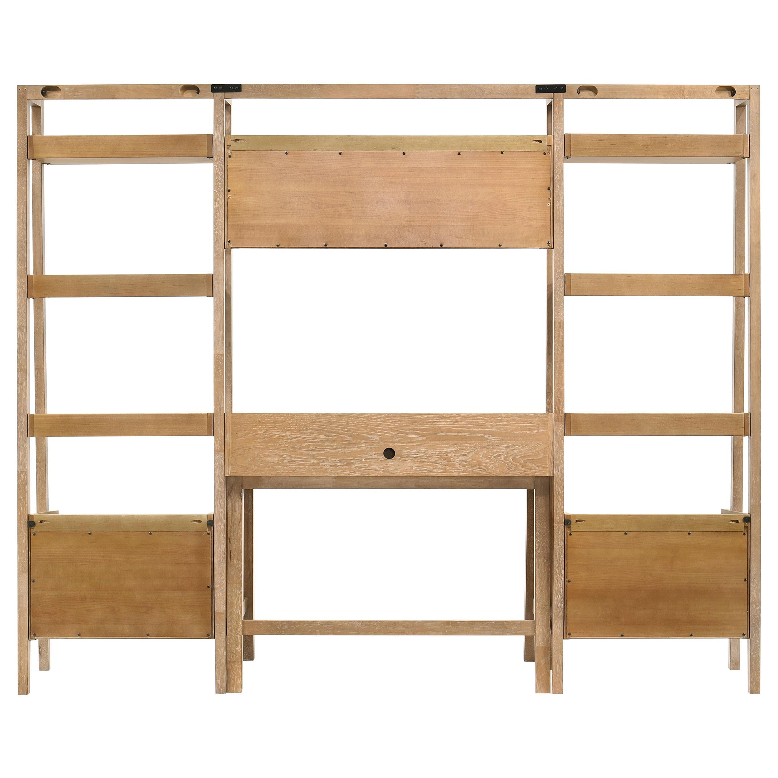  Coaster Furniture Fabian 802041-SET 4-piece Computer Desk and Bookshelf Set  - Distressed Light Brown IMAGE 2