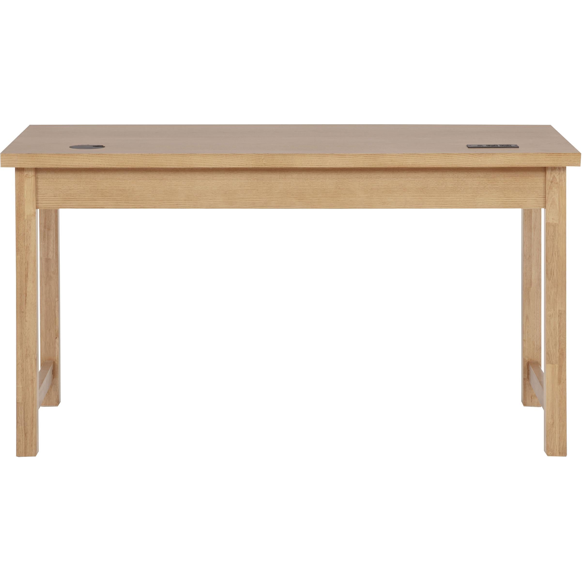  Coaster Furniture Vermes 802061 55-inch 3-drawer Writing Desk with Power Outlet - Light Ash IMAGE 7