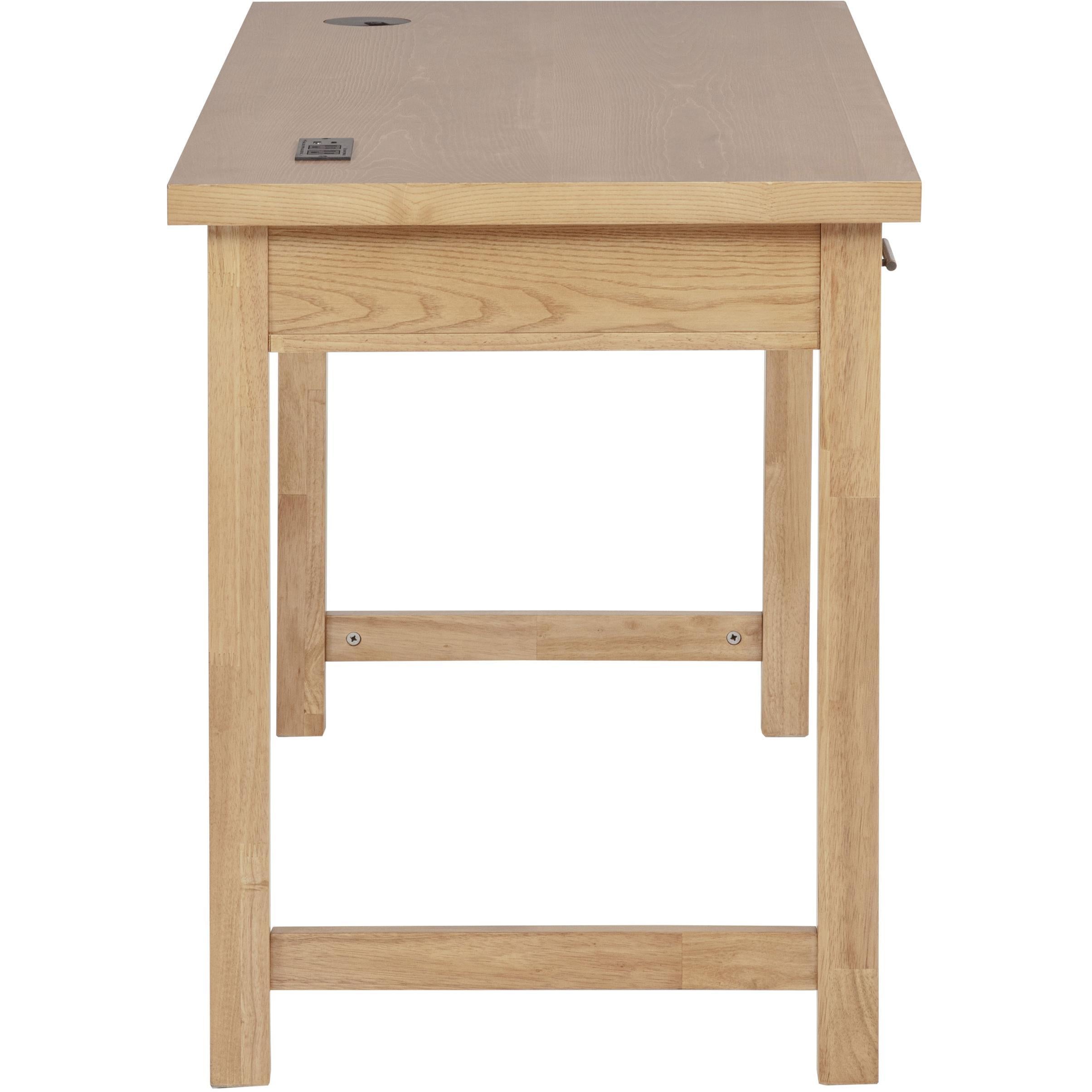  Coaster Furniture Vermes 802061 55-inch 3-drawer Writing Desk with Power Outlet - Light Ash IMAGE 8