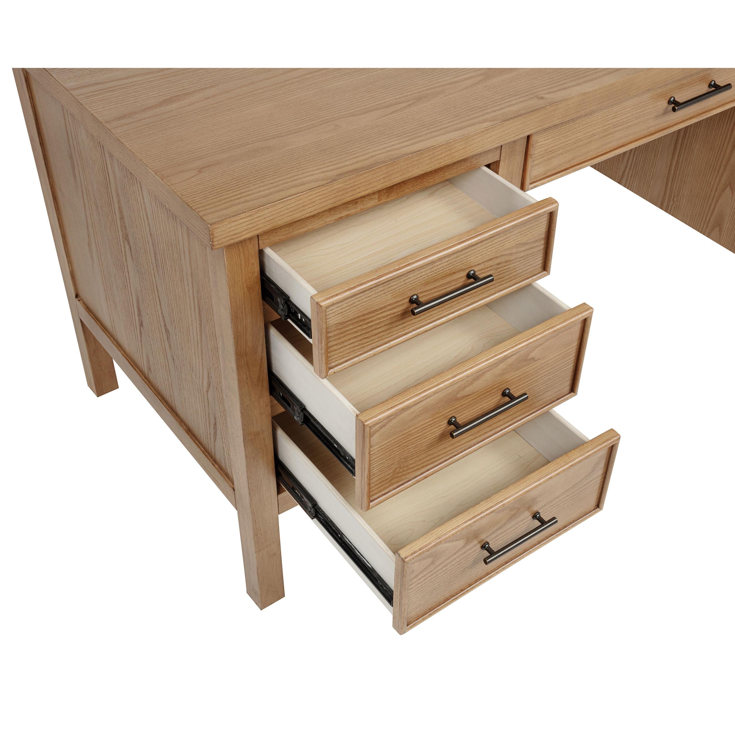  Coaster Furniture Vermes 802062 66-inch 7-drawer Computer Desk with Power Outlet - Light Ash IMAGE 15