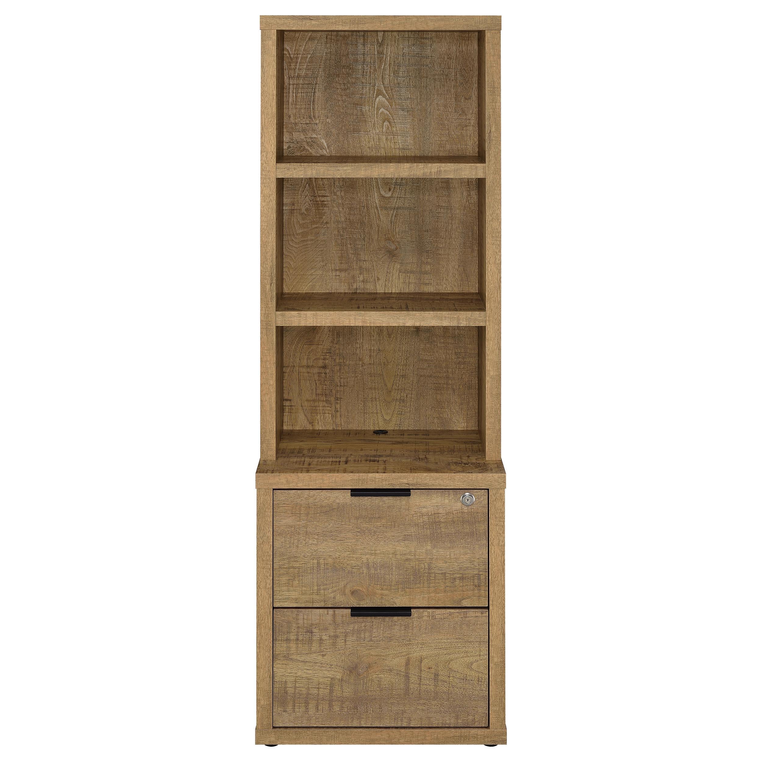  Coaster Furniture Westpark 802693 3-shelf Bookcase USB and Lockable Drawer - Mango IMAGE 12
