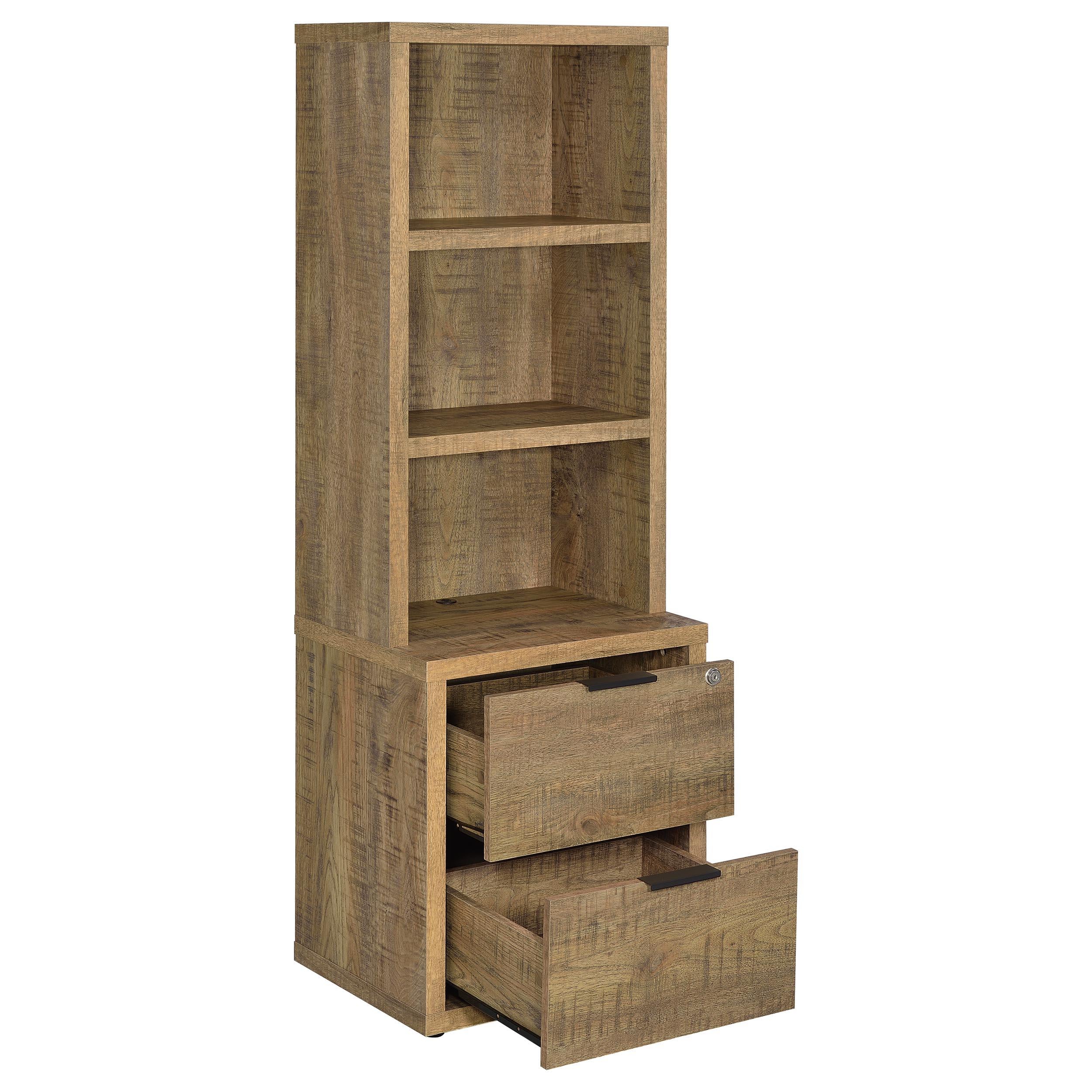  Coaster Furniture Westpark 802693 3-shelf Bookcase USB and Lockable Drawer - Mango IMAGE 13