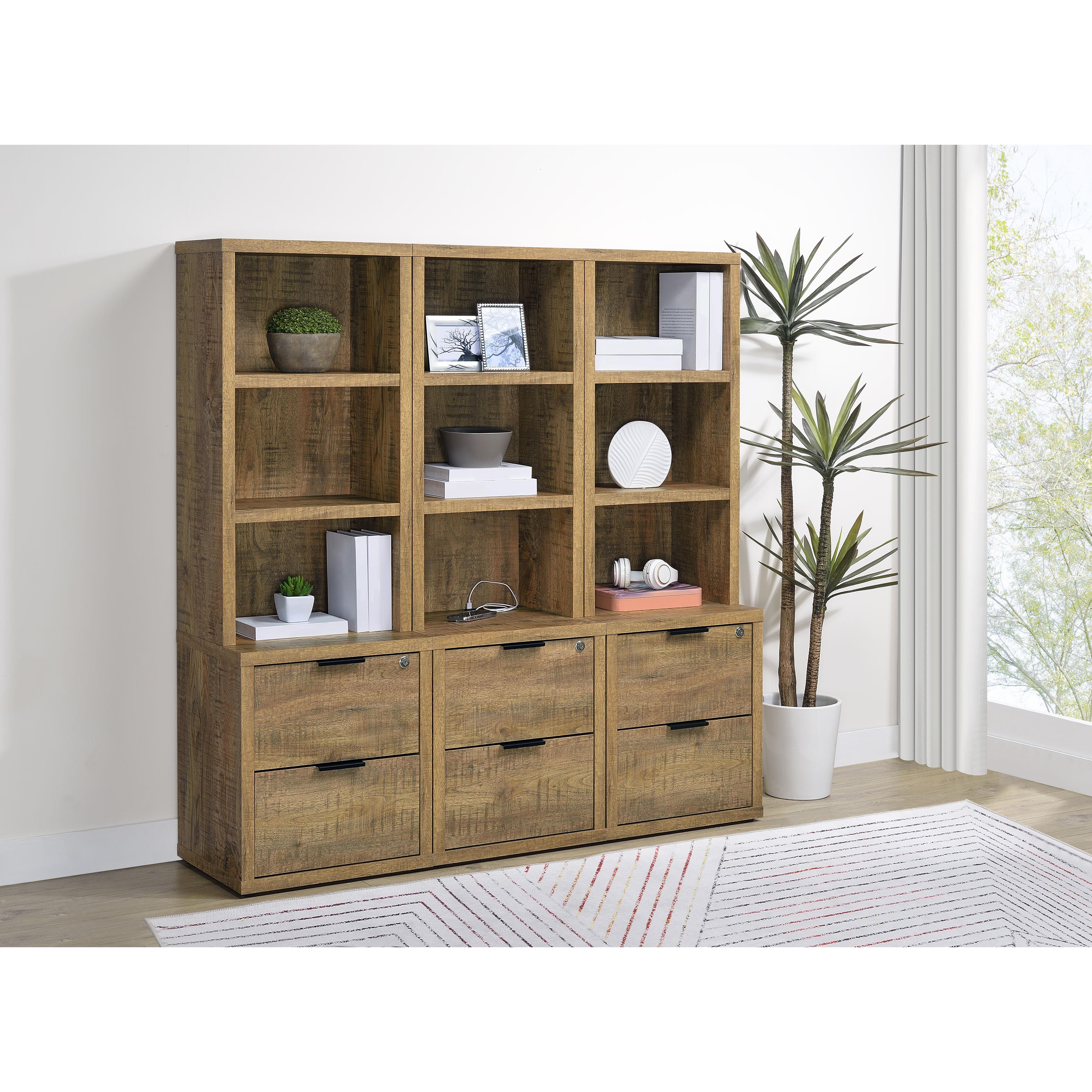  Coaster Furniture Westpark 802693-S3 3-piece Wall Unit Bookcase Set with USB - Mango IMAGE 5