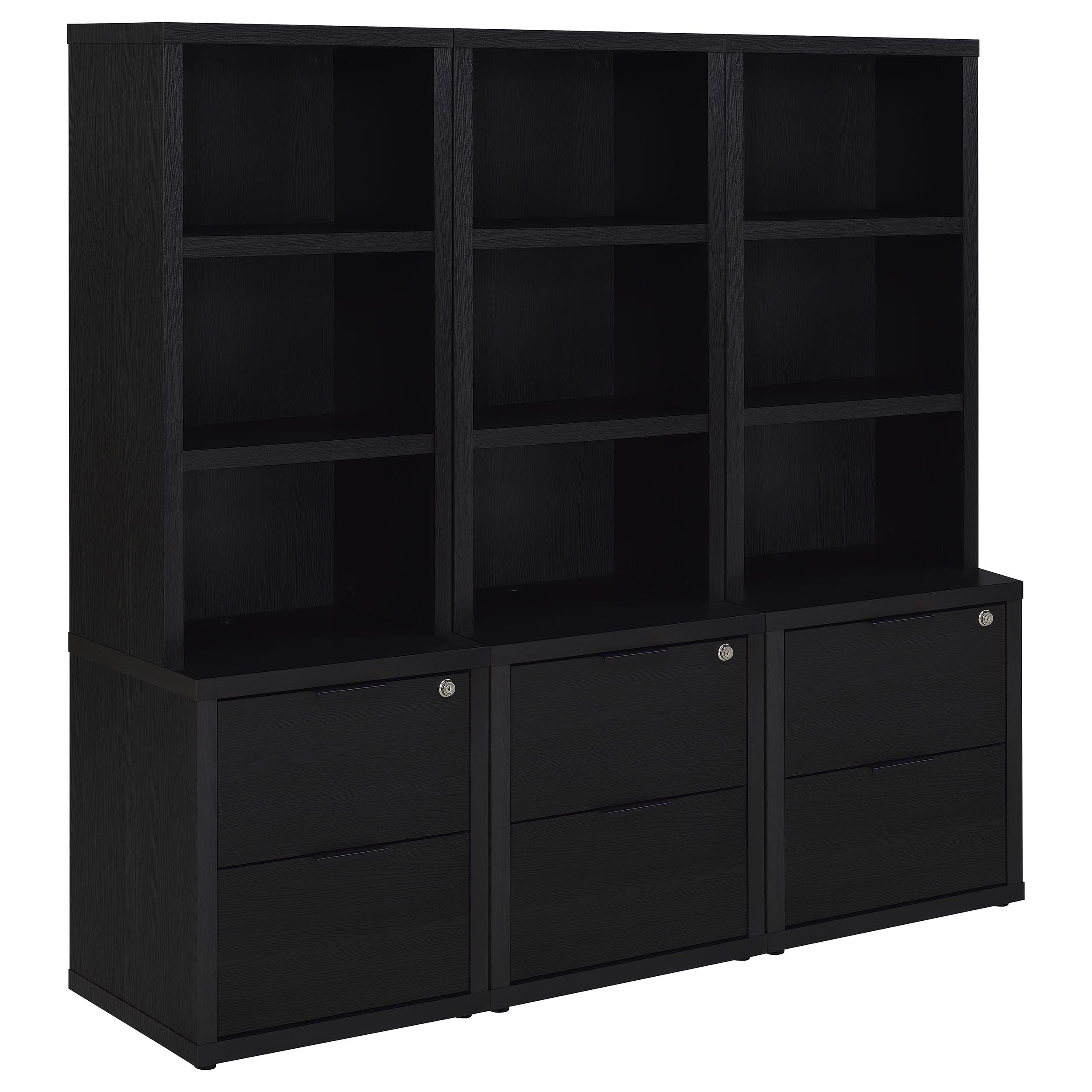  Coaster Furniture Westpark 802703-S3 3-piece Wall Unit Bookcase Set with USB - Black IMAGE 6