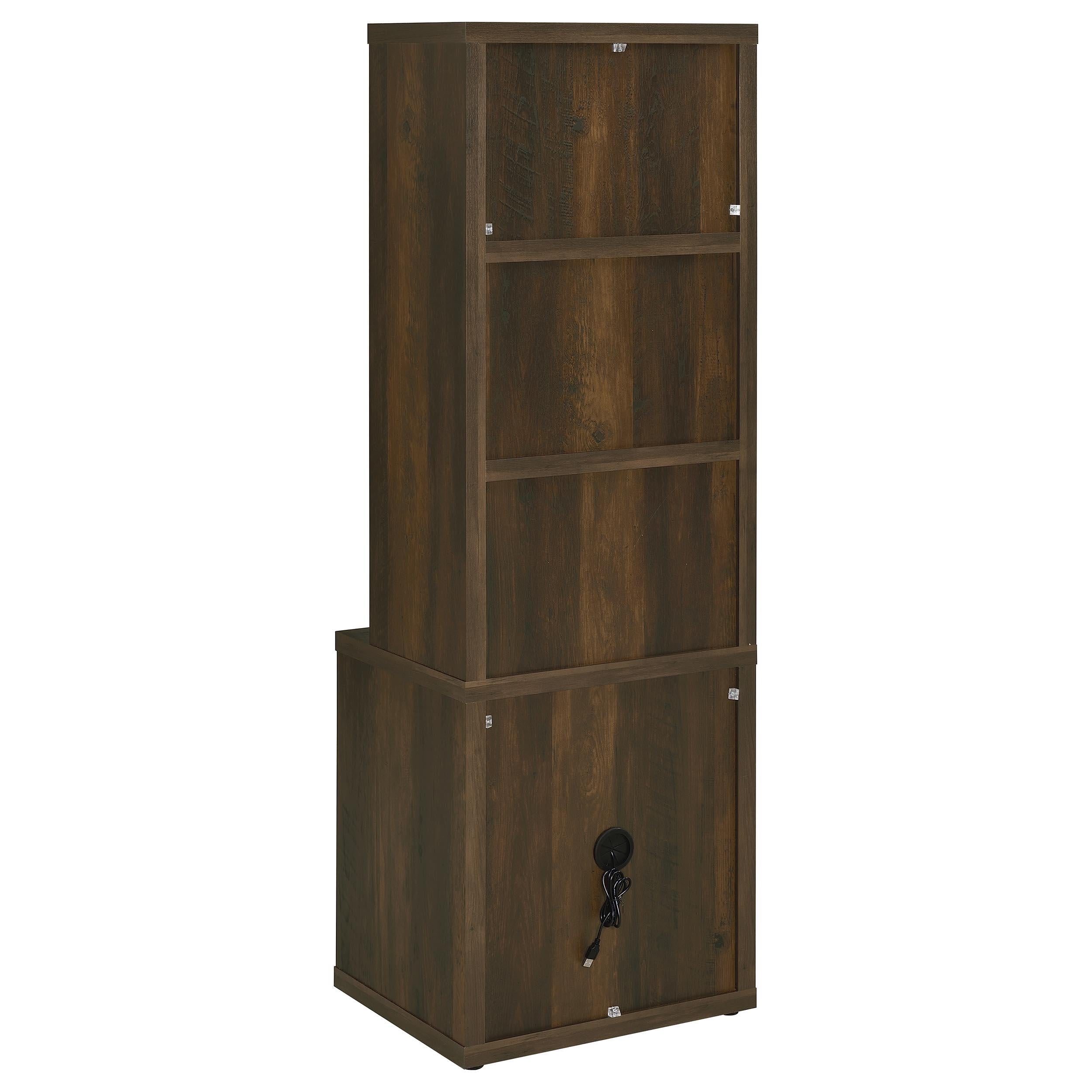  Coaster Furniture Westpark 802713 3-shelf Bookcase USB and Lockable Drawer - Dark Pine IMAGE 6