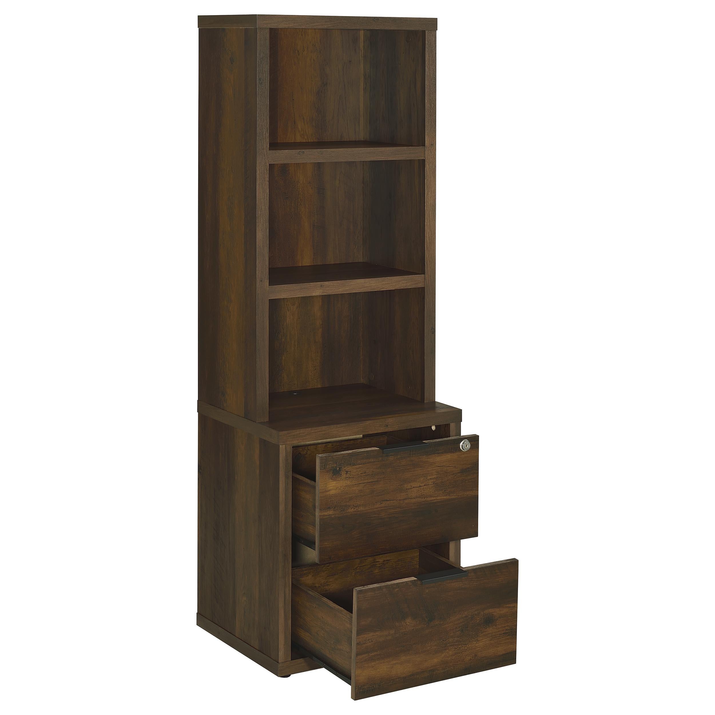  Coaster Furniture Westpark 802713 3-shelf Bookcase USB and Lockable Drawer - Dark Pine IMAGE 8