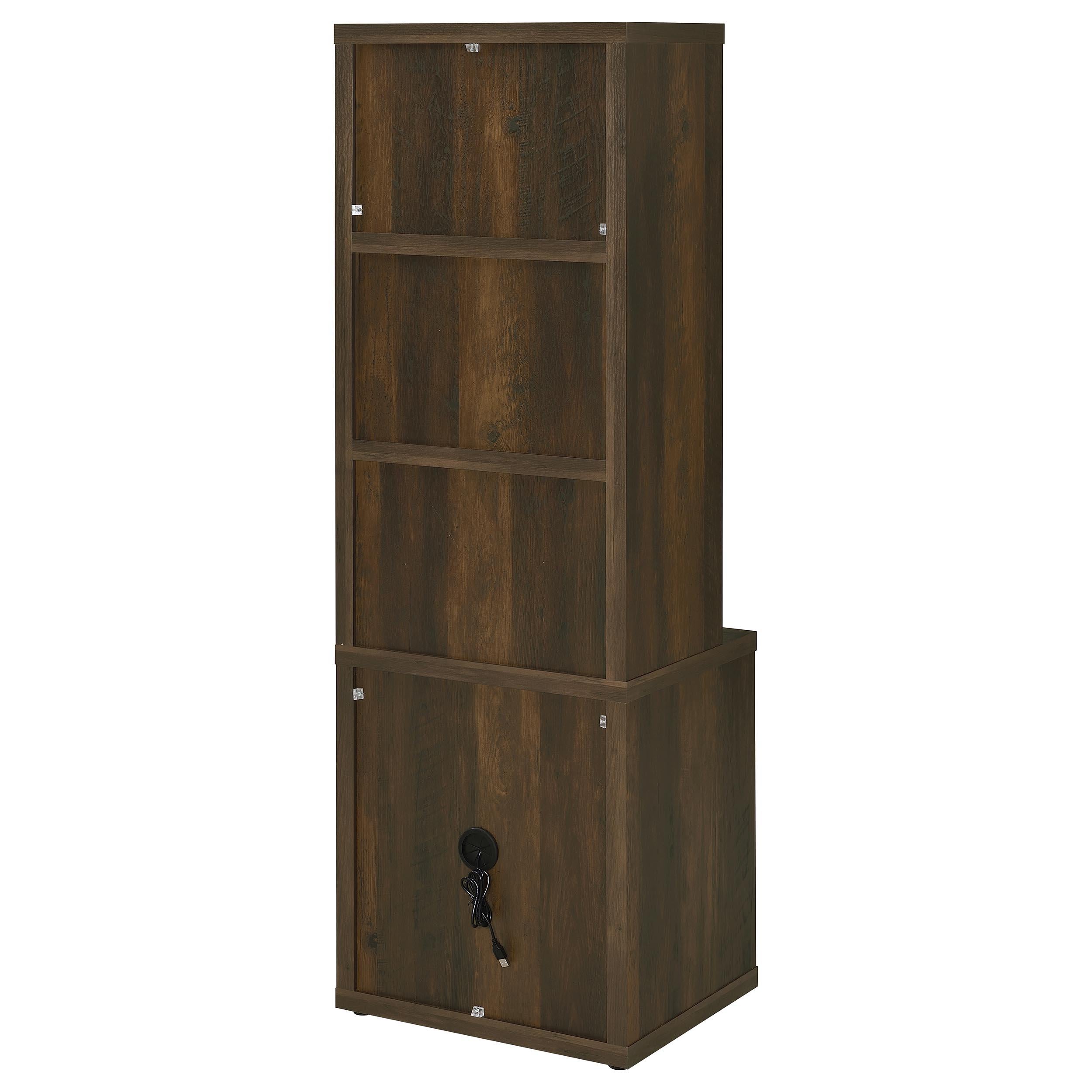  Coaster Furniture Westpark 802713 3-shelf Bookcase USB and Lockable Drawer - Dark Pine IMAGE 9